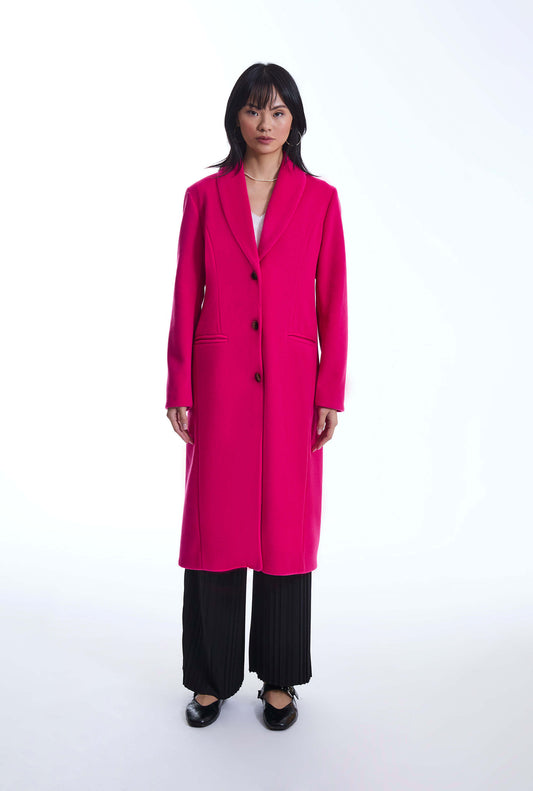 Button Fuchsia Coat