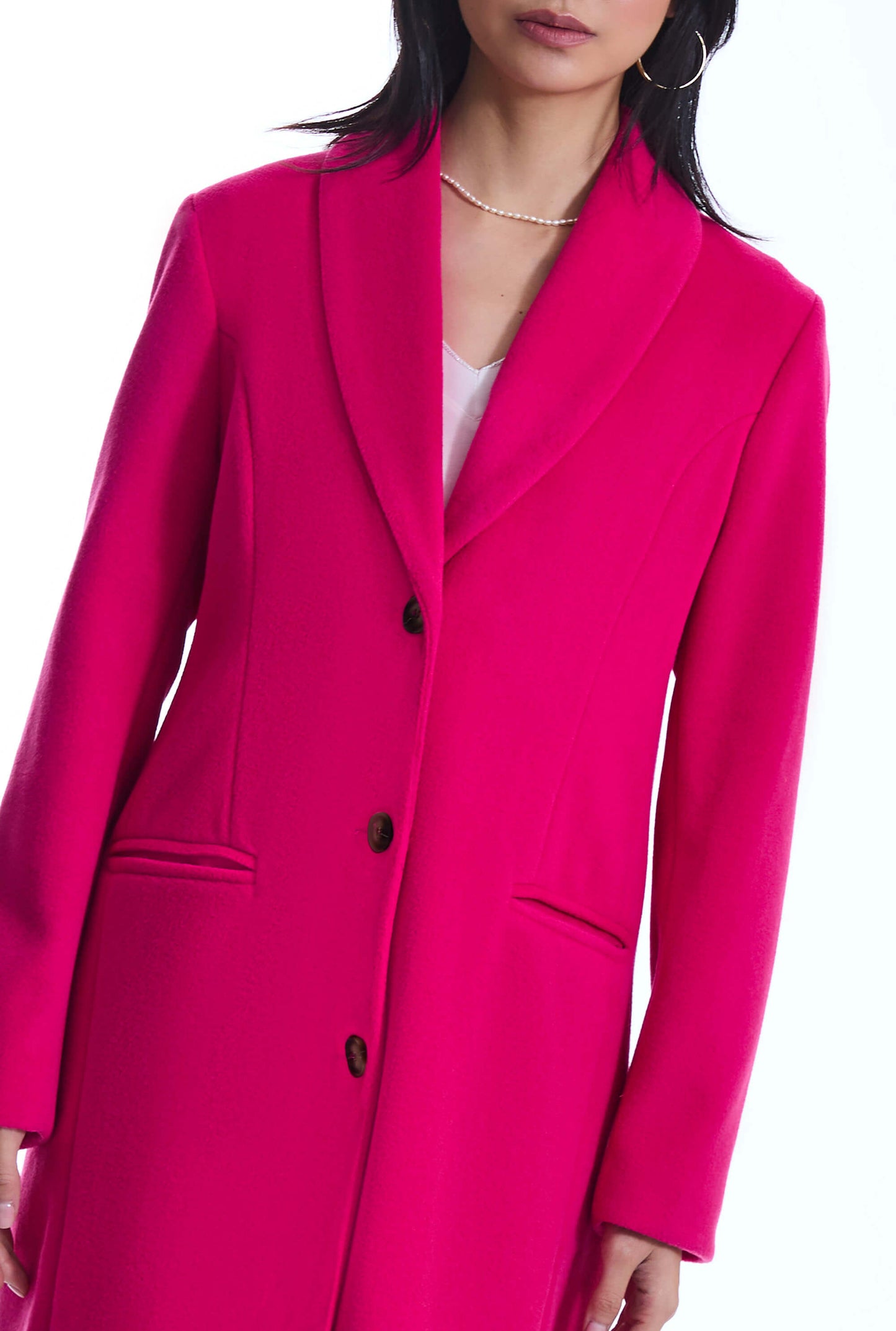 Button Fuchsia Coat