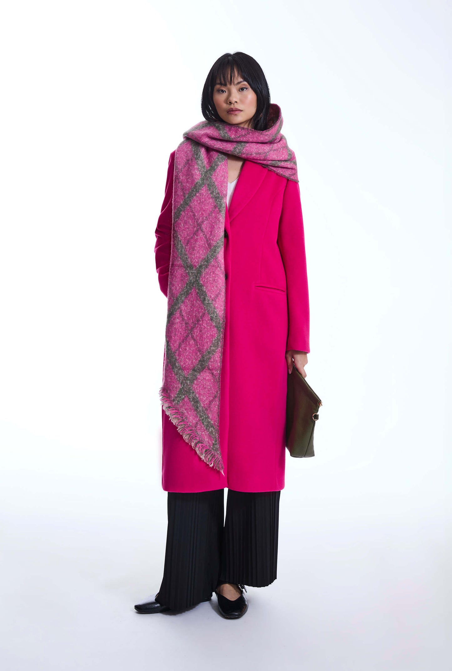 Button Fuchsia Coat