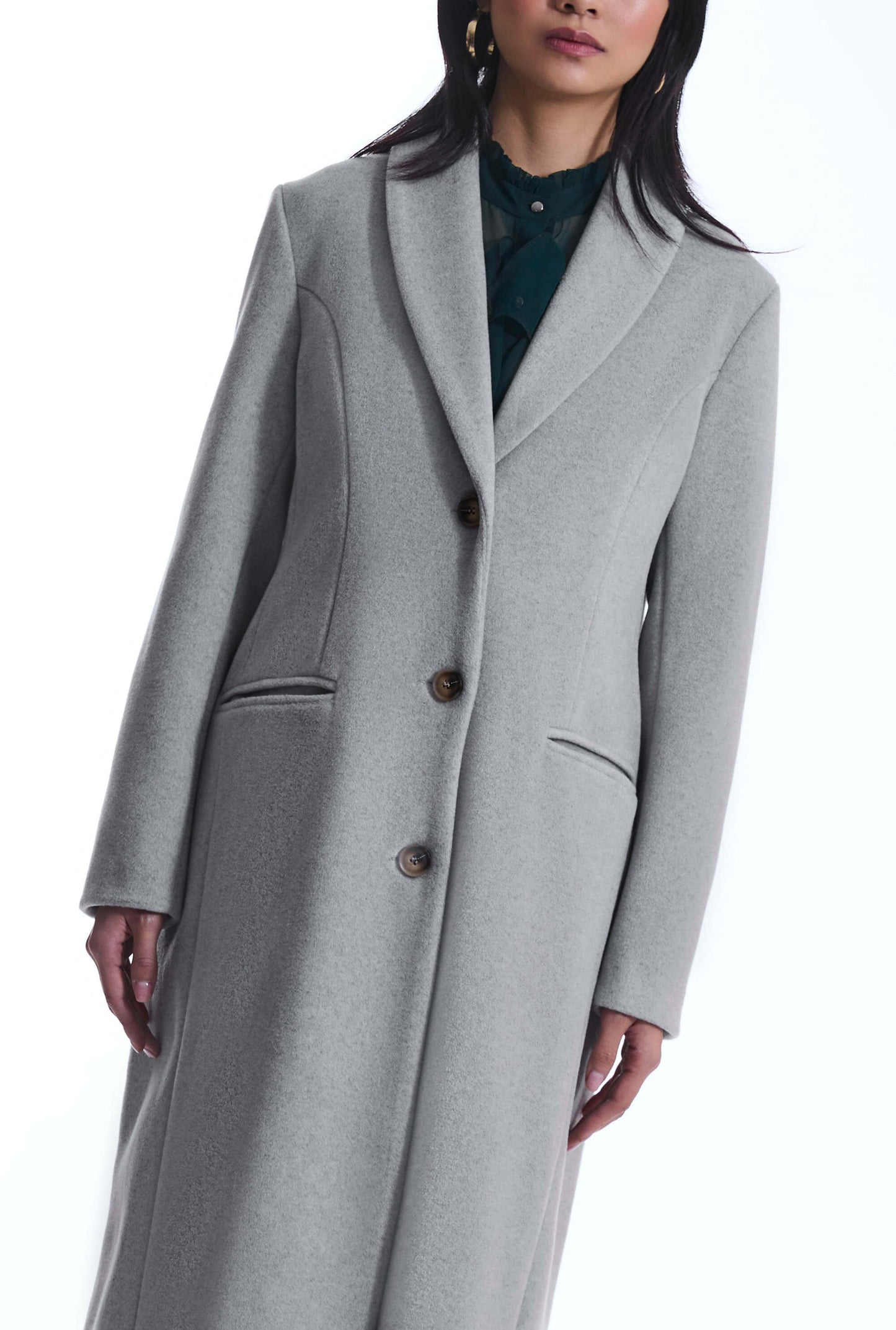 Button Grey Coat