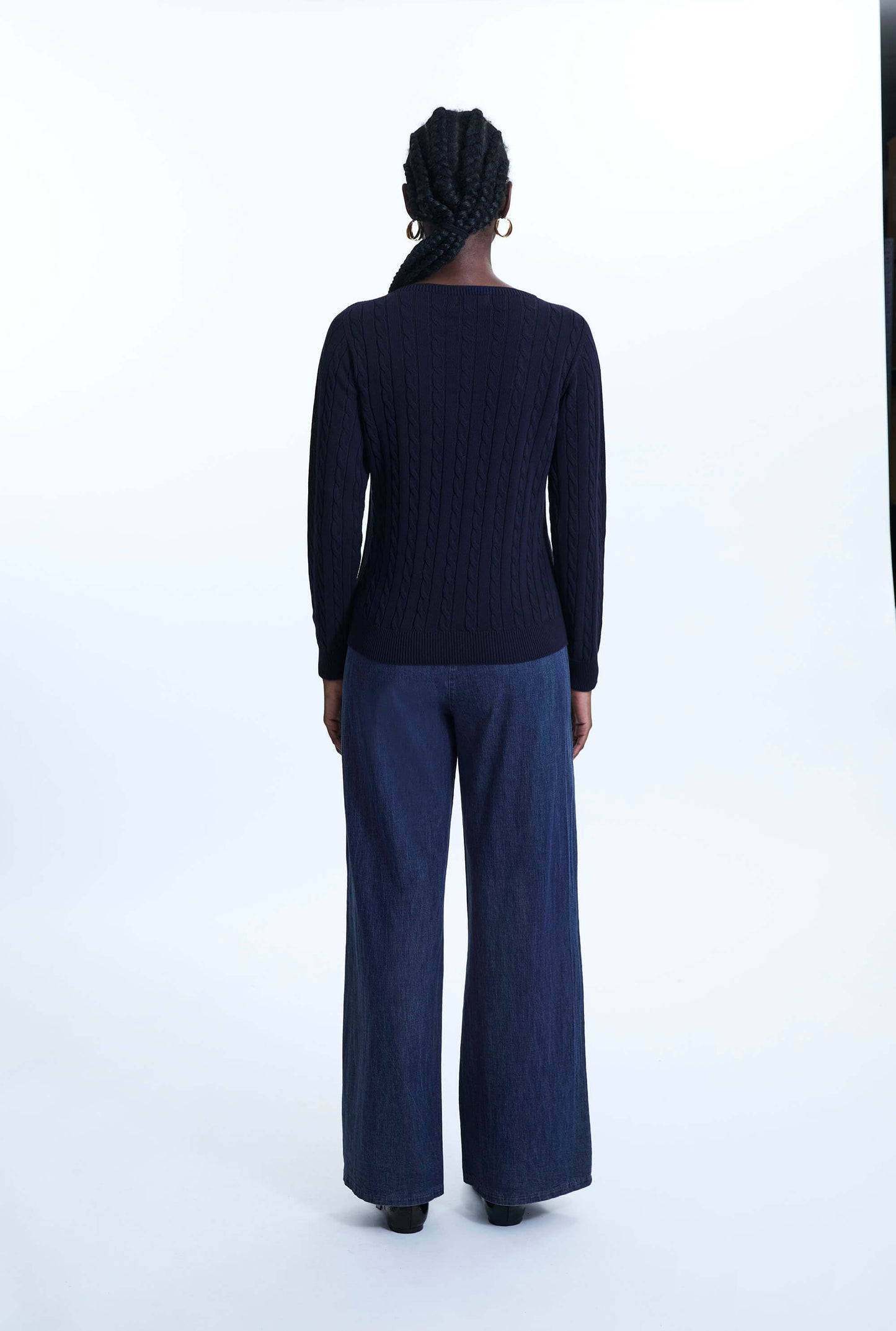 Cable Knit Jumper Navy