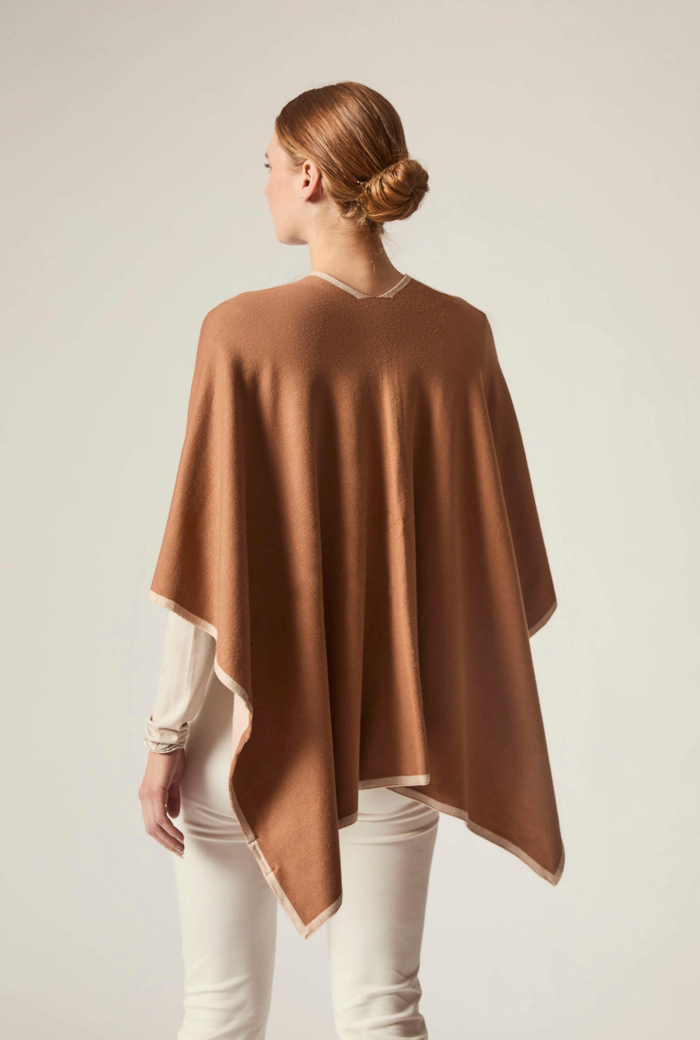 Camel Front Knot Poncho