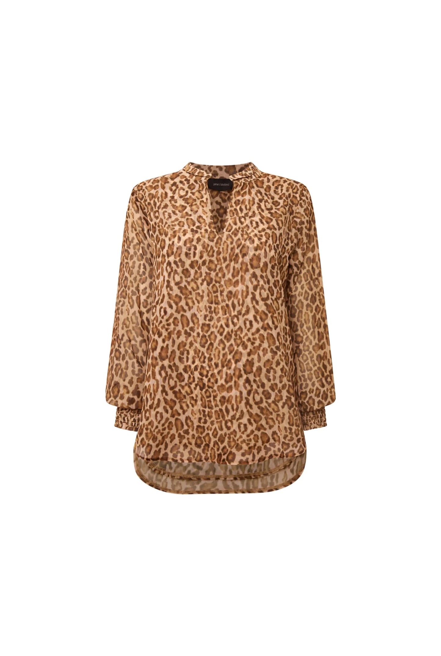 Camel Leopard Print Blouse
