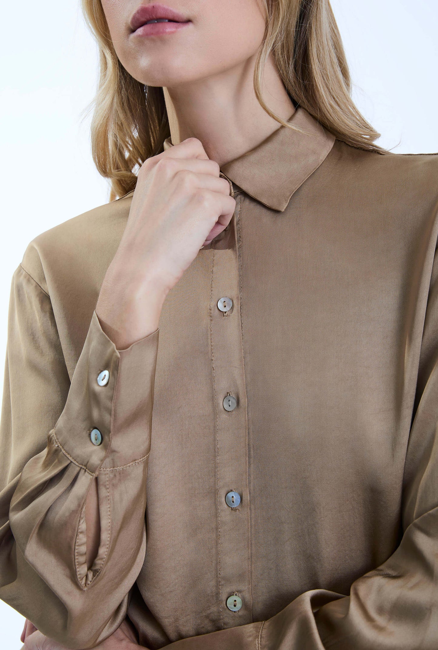 Camel Satin Finish Shirt