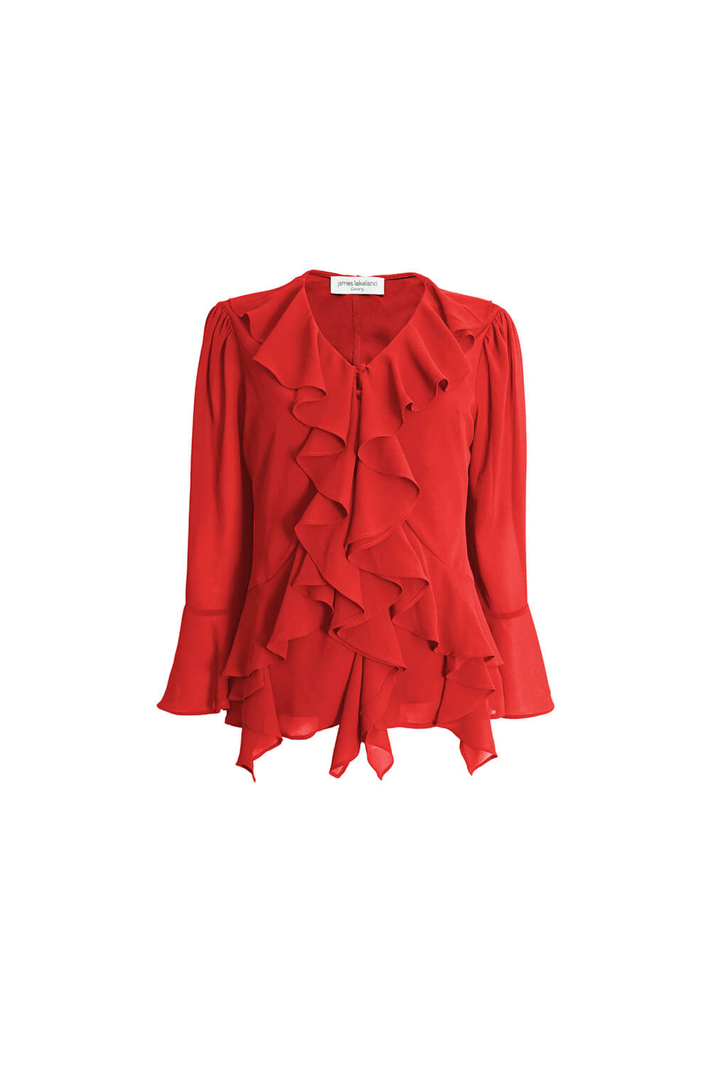 Chiffon Ruffle Red Shirt