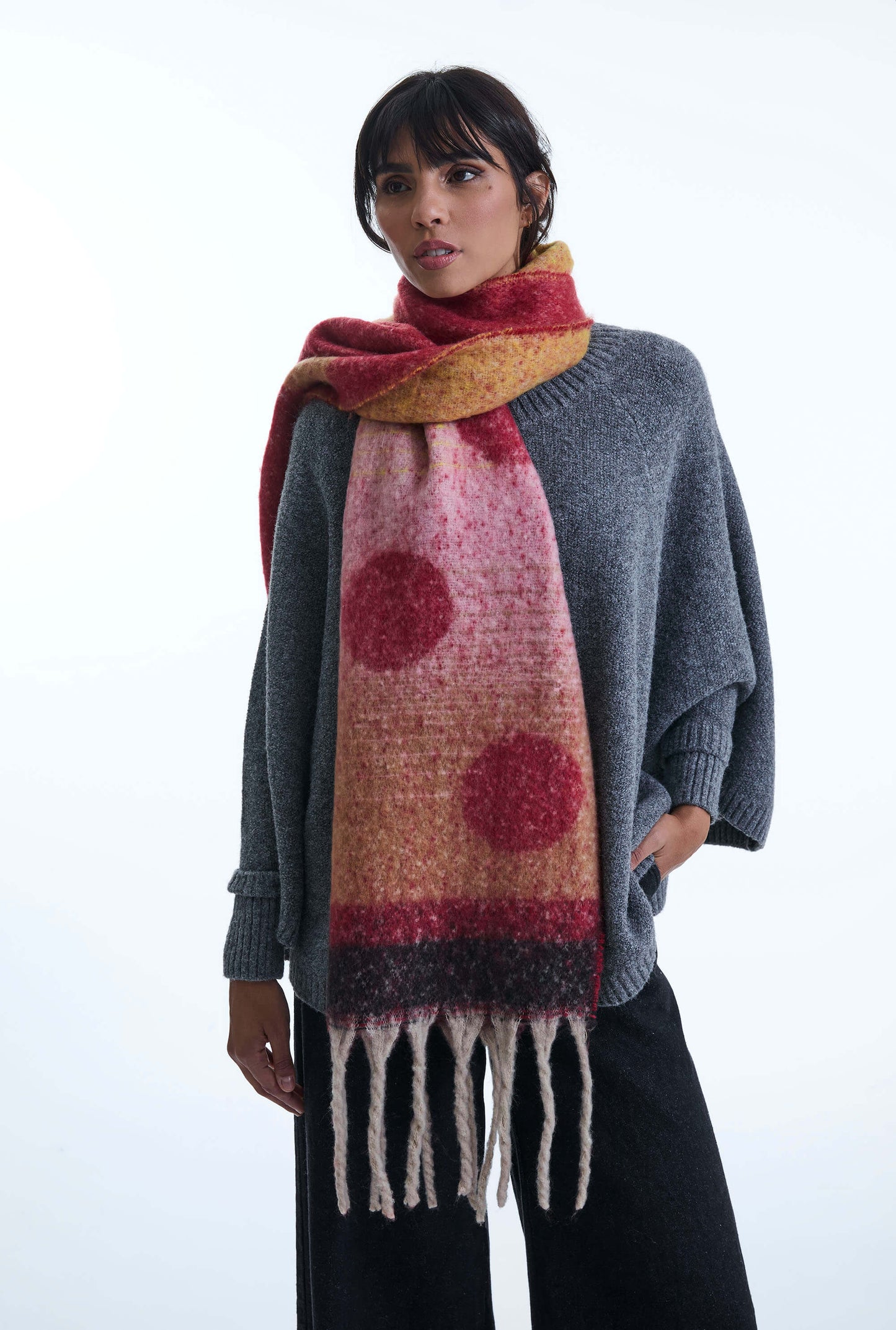 Circle Red Scarf