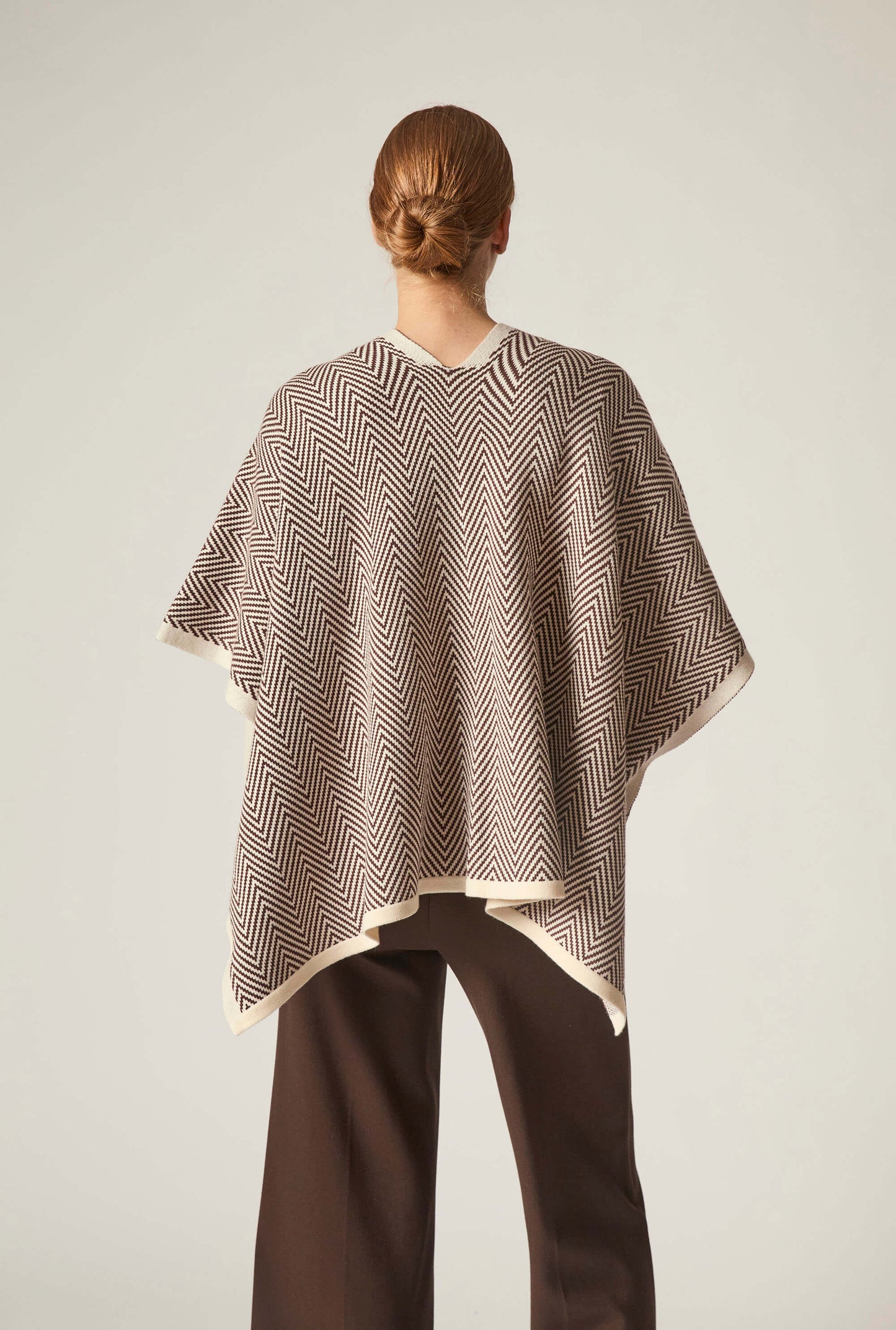 Coffee Chevron Knit Wrap