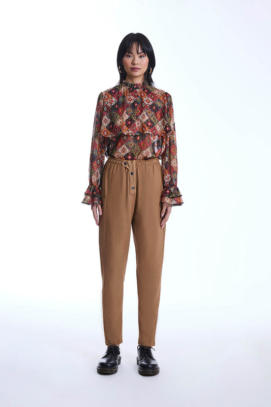 Cotton Camel Trousers