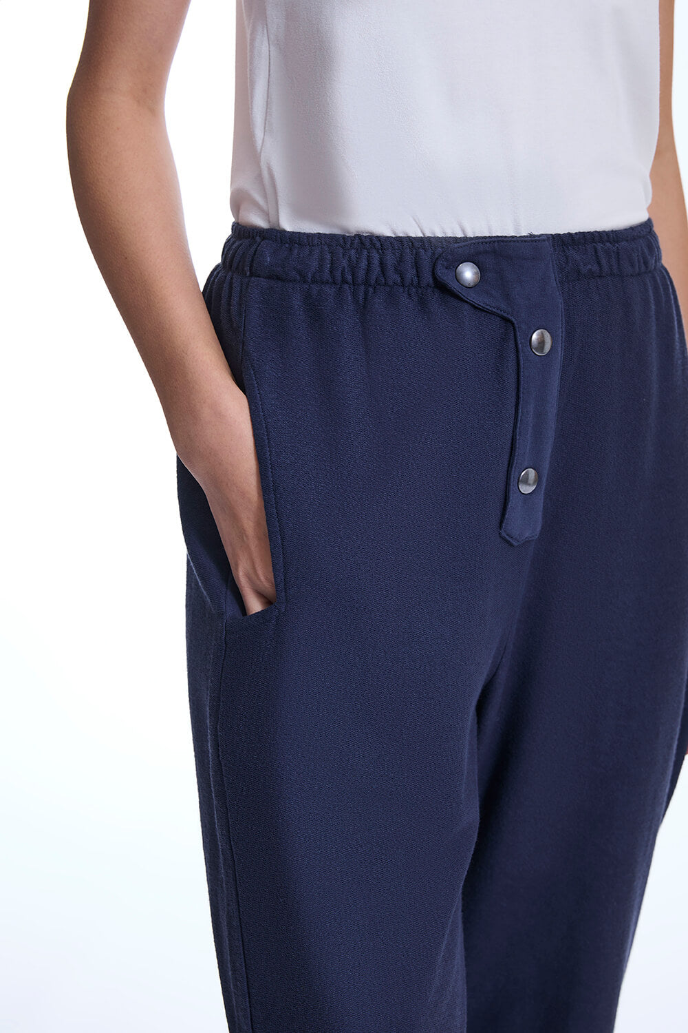 Cotton Navy Trousers