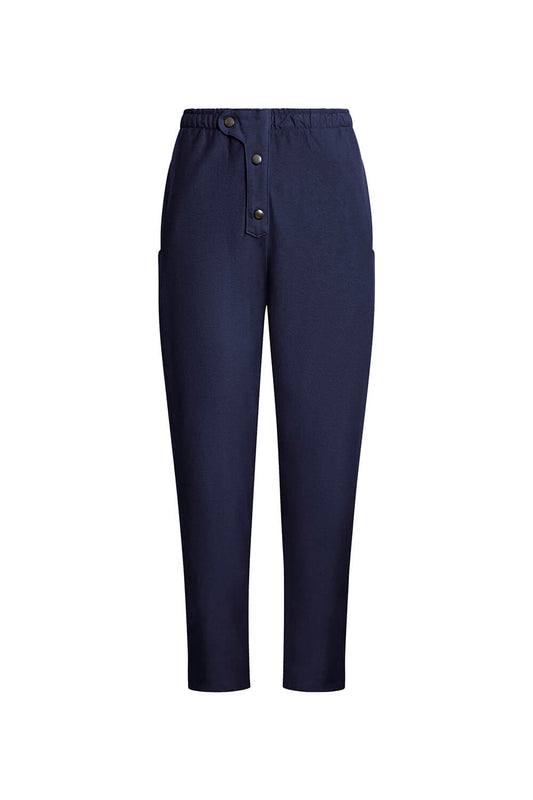 Cotton Navy Trousers