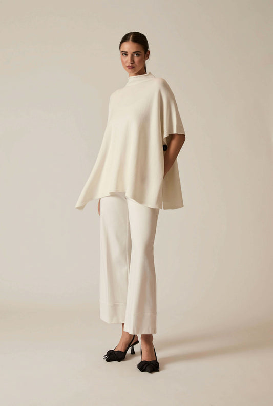 Cream Button Poncho