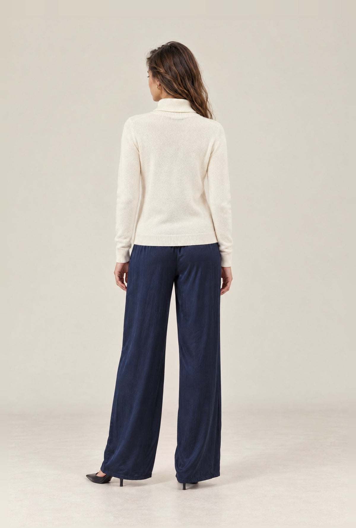 Cream Floral Roll Neck Jumper