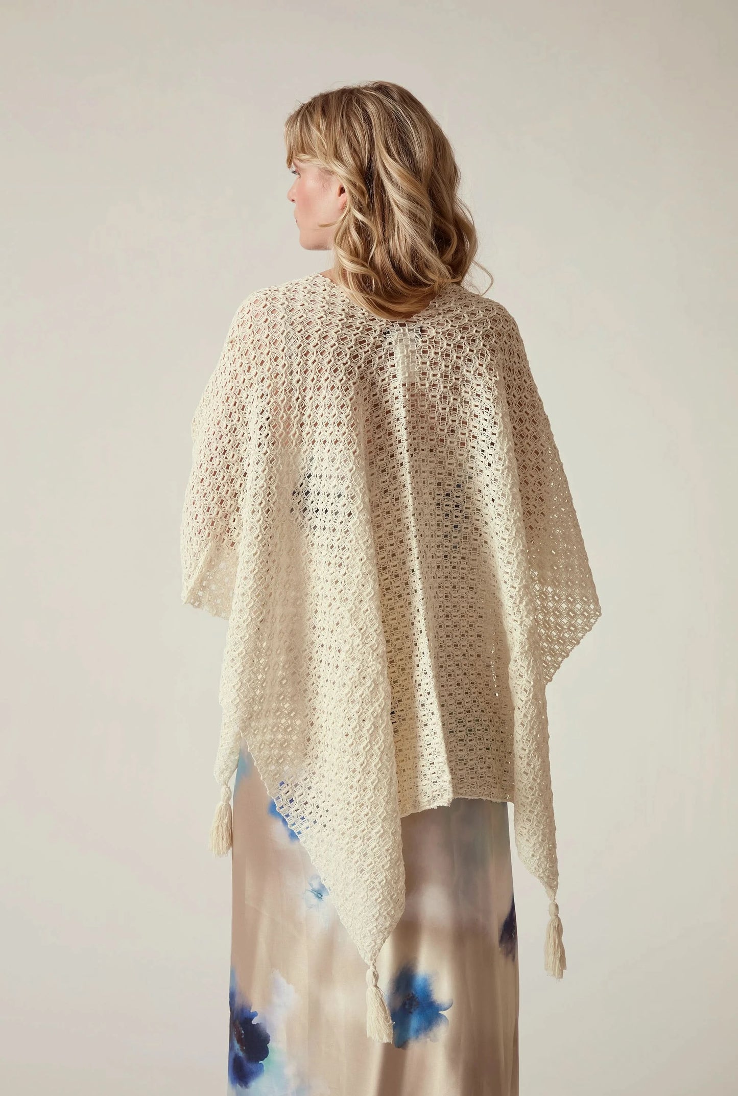 Cream Lattice Knit Kaftan