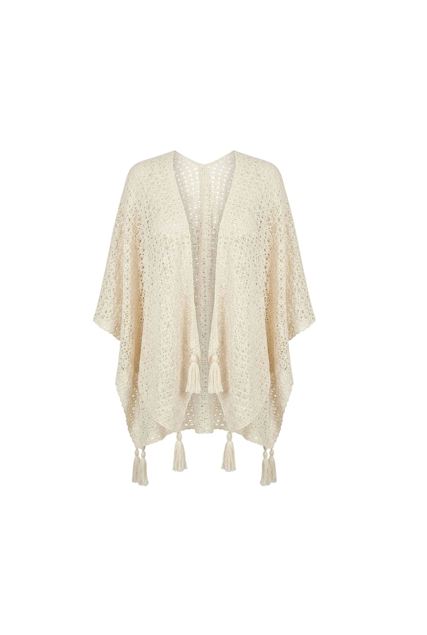 Cream Lattice Knit Kaftan