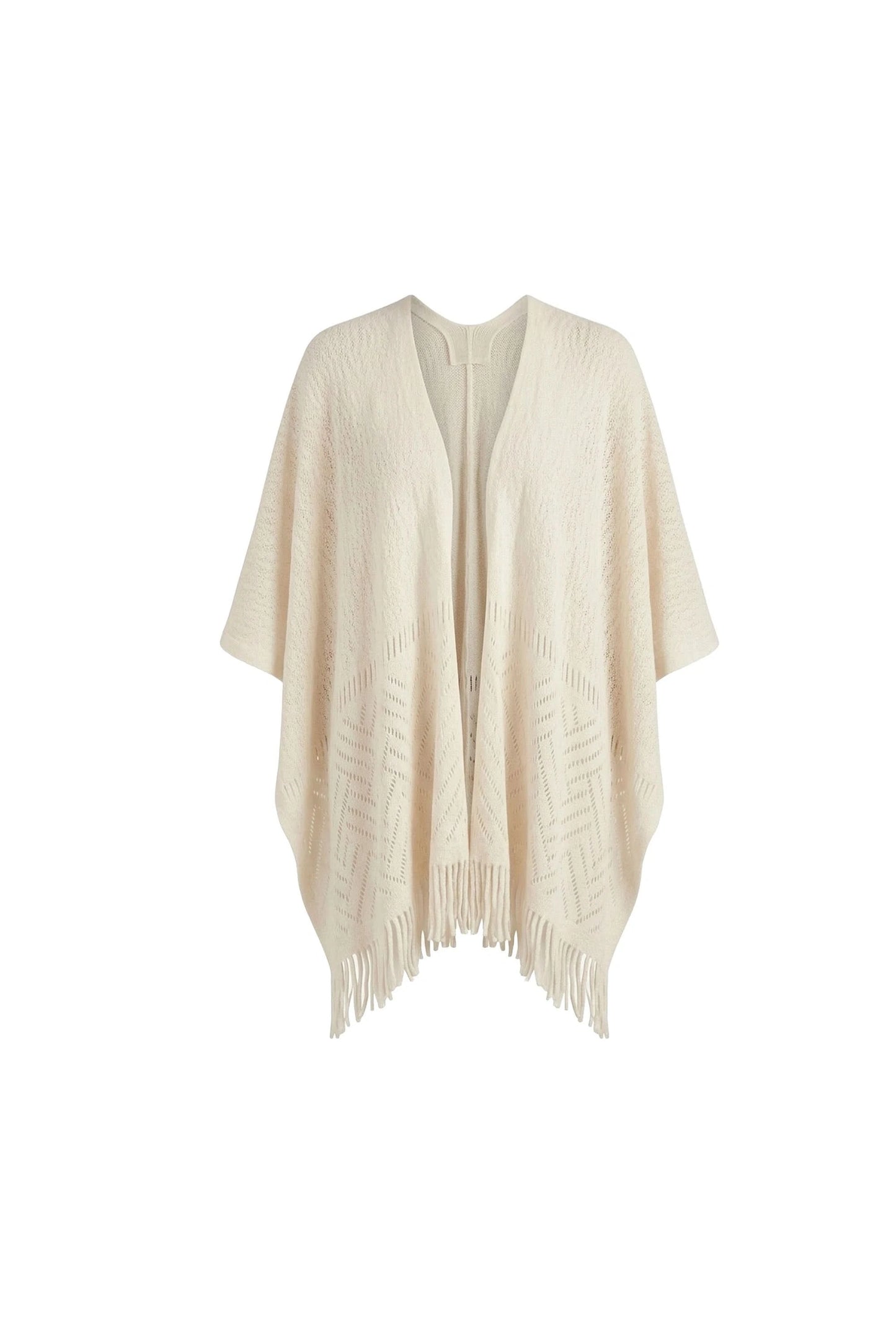 Cream Pointelle Knit Kaftan