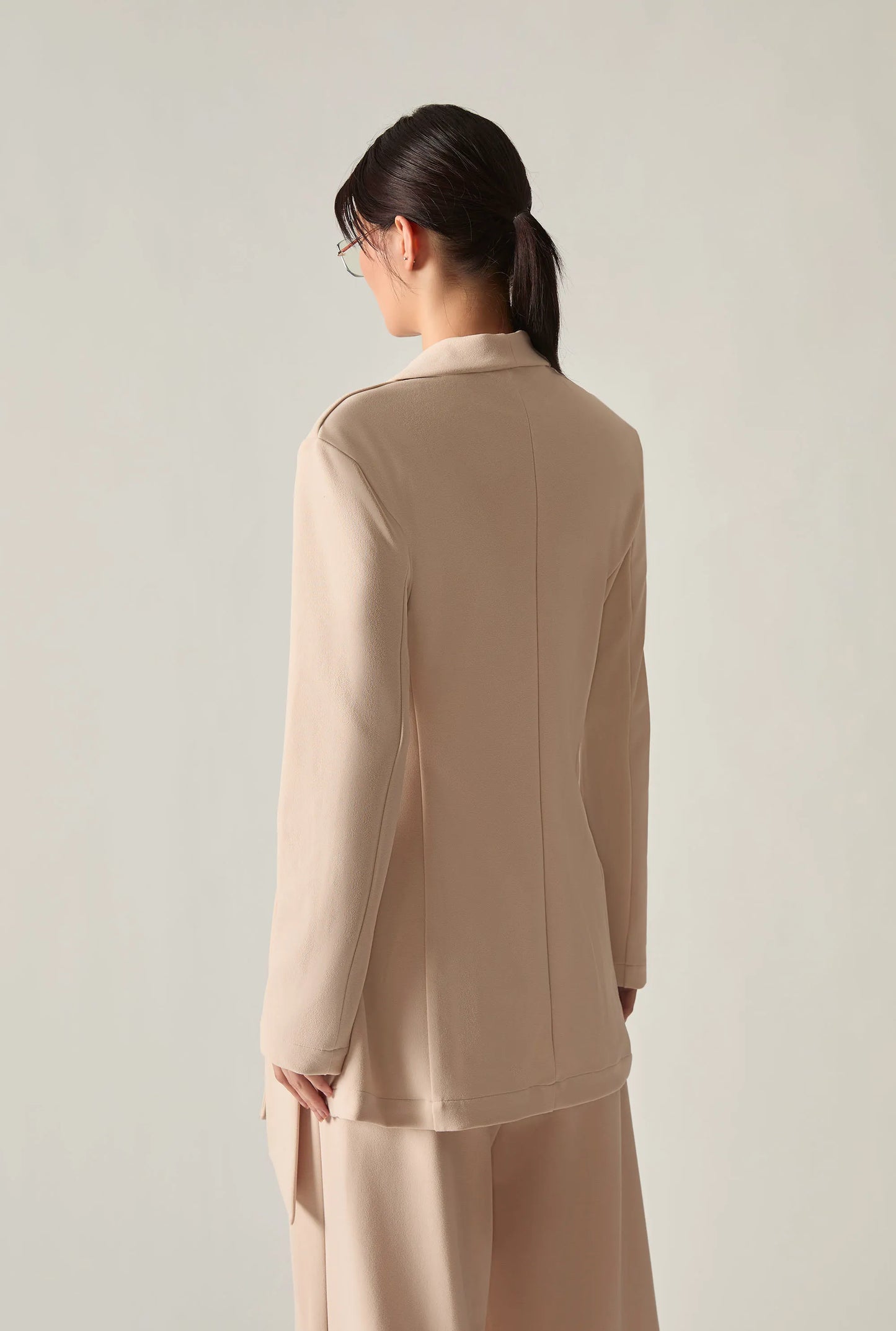 Cream Side Sash Blazer