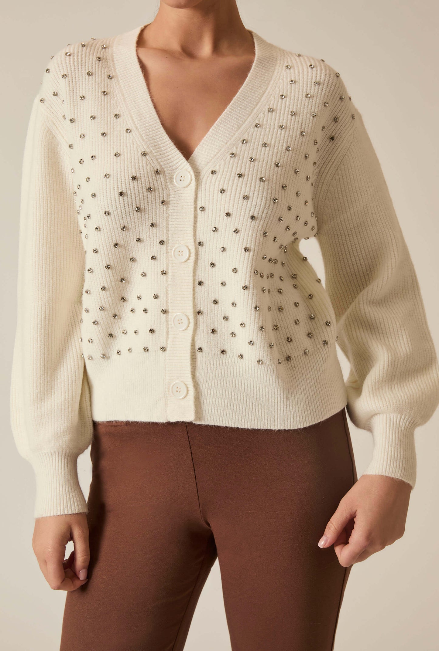 Cream Stud Cardi