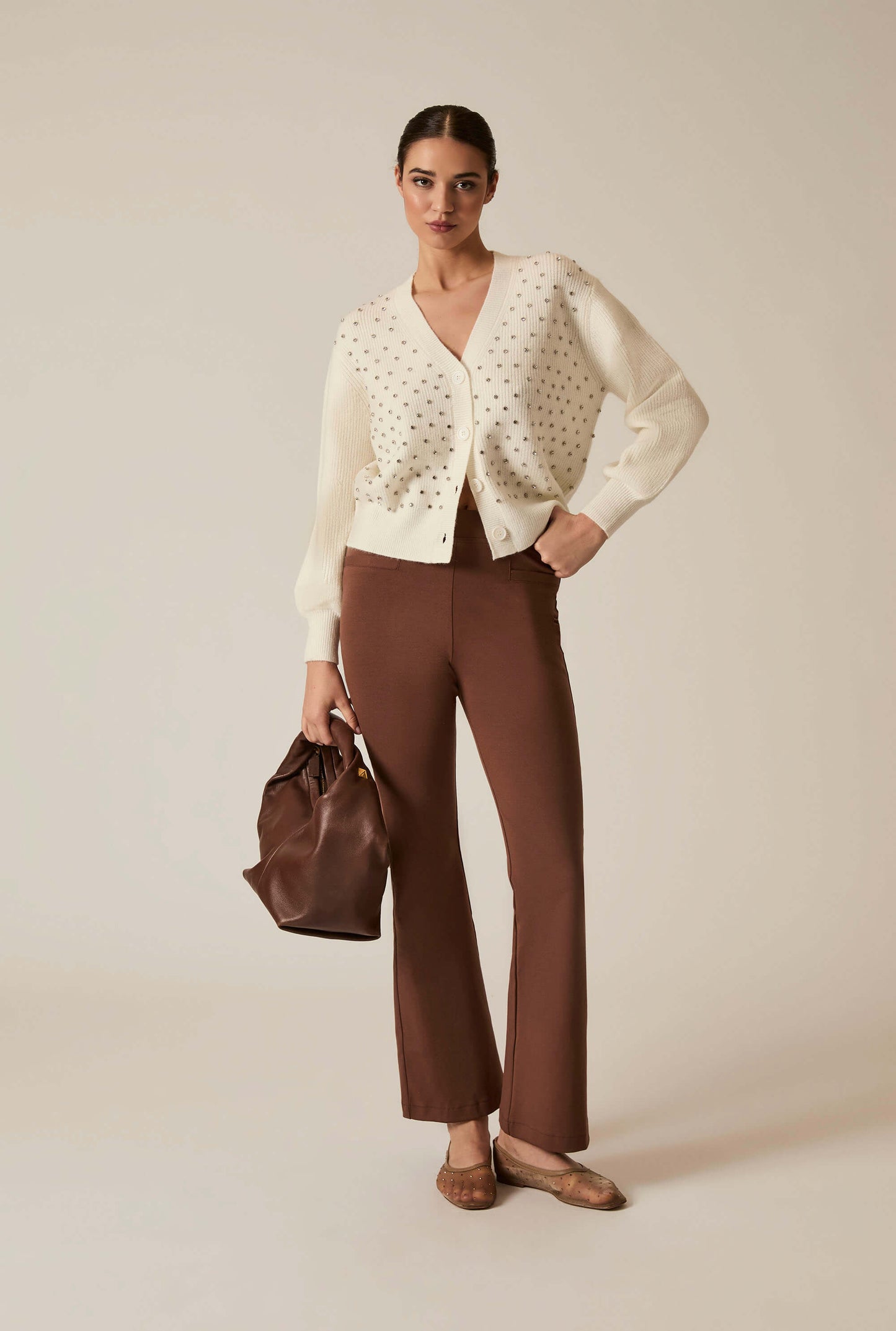 Cream Stud Cardi