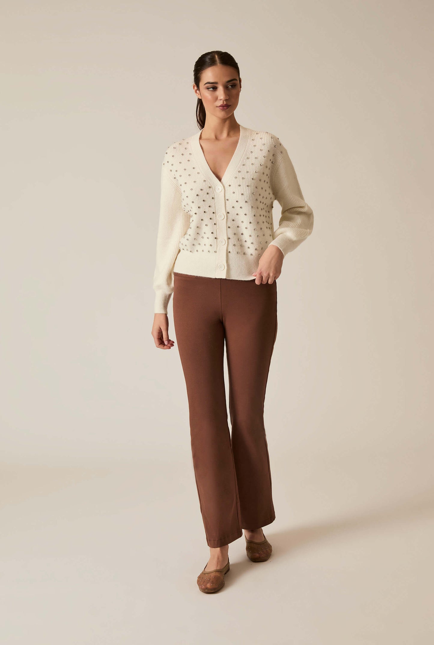 Cream Stud Cardi