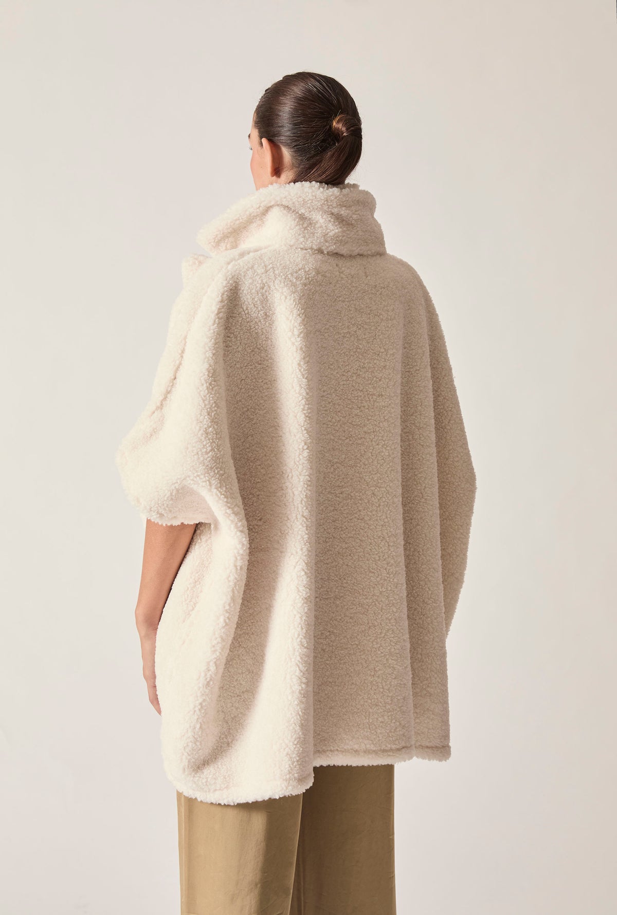 Cream Teddy Button Cape