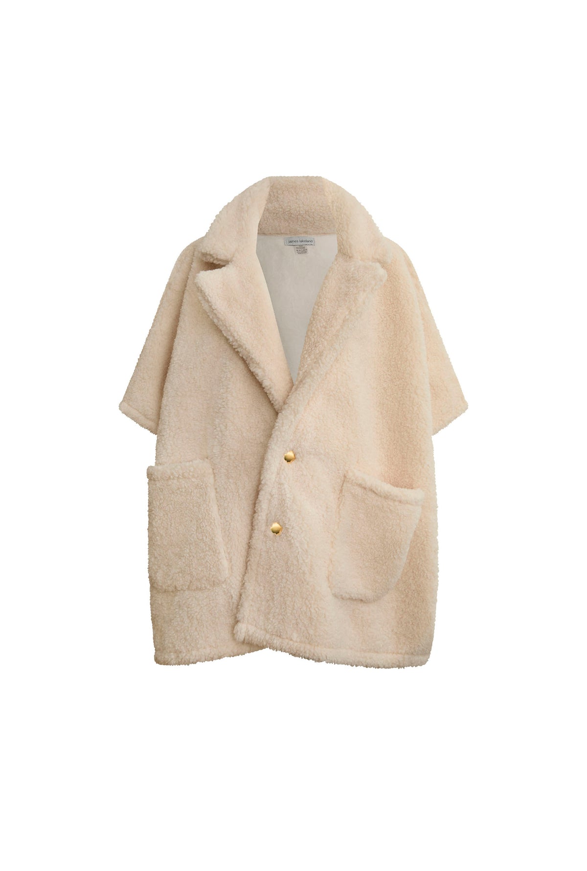 Cream Teddy Button Cape