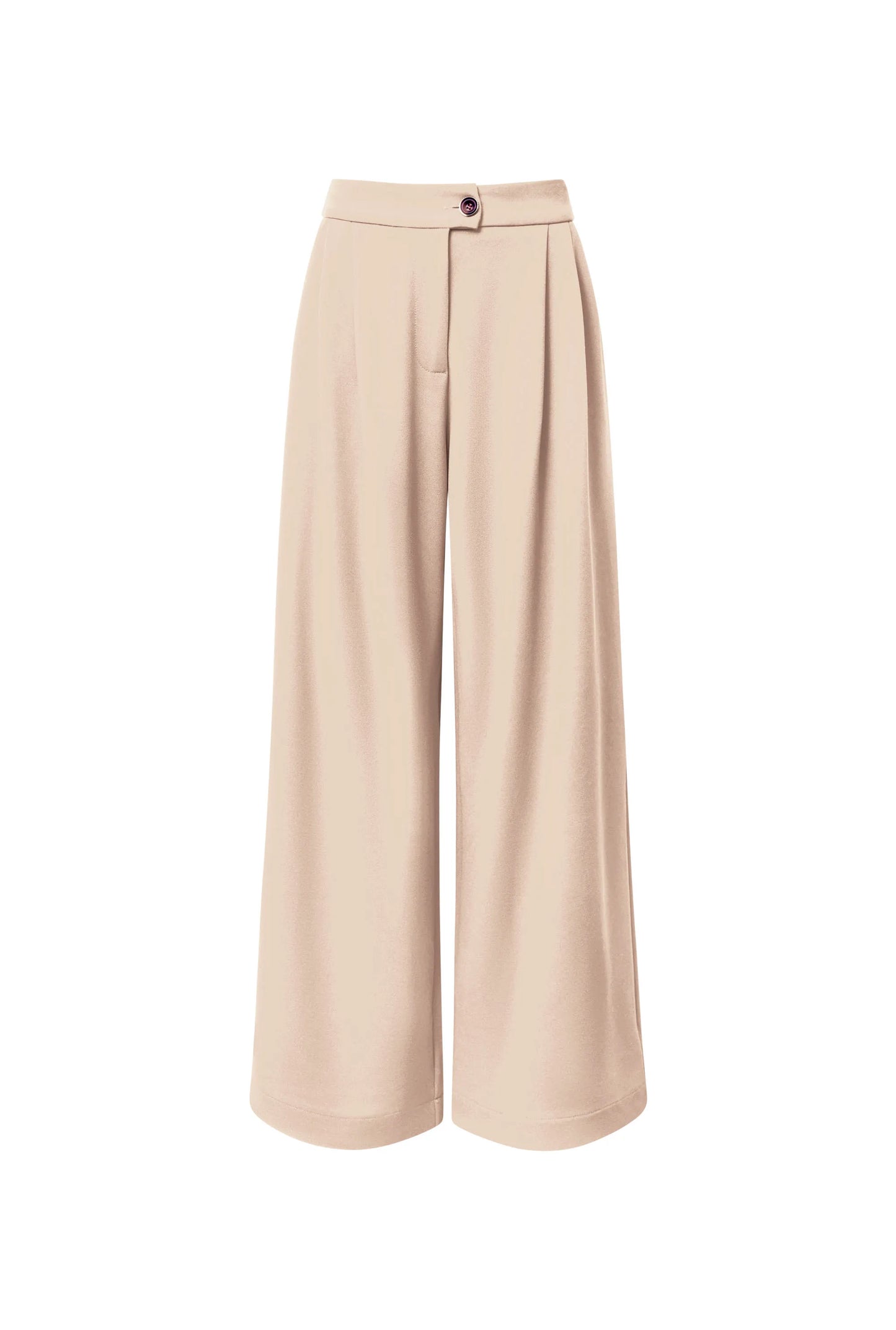 Cream Wide Leg Suit Trousers
