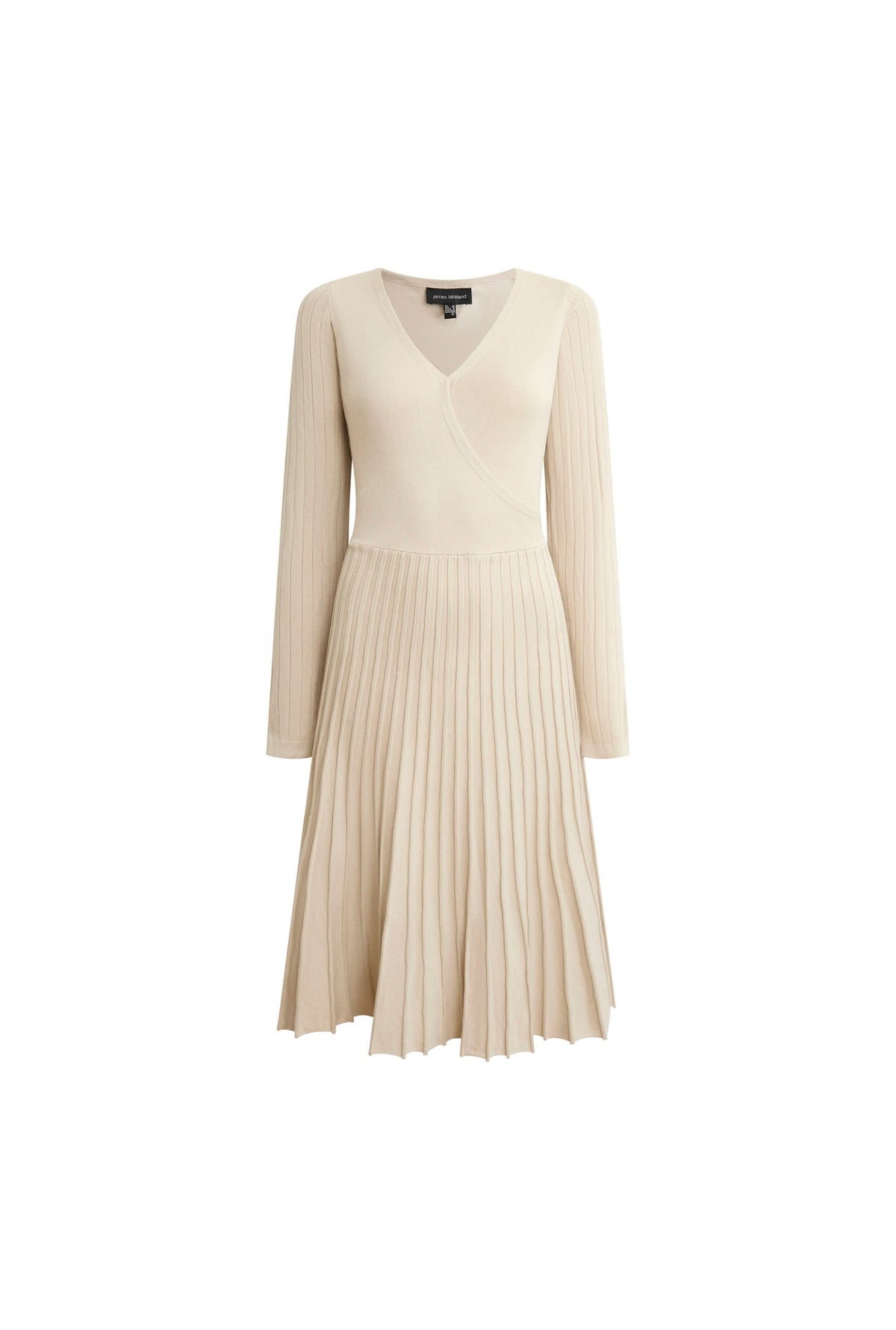 Cream Wrap Knit Dress