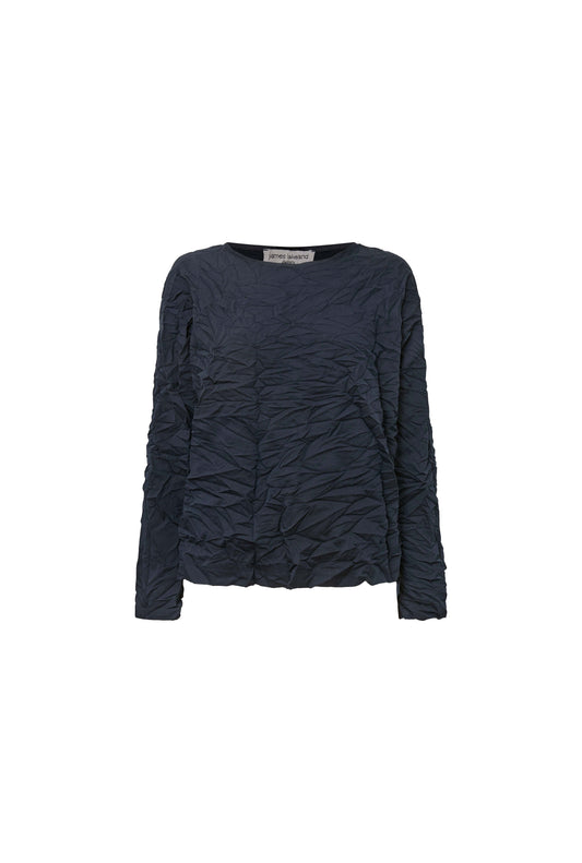Crinkled Navy Top