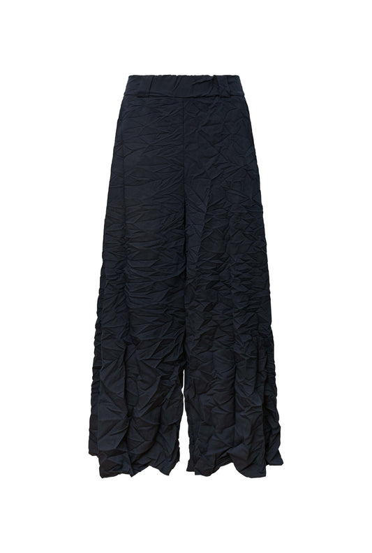 Crinkled Navy Trousers