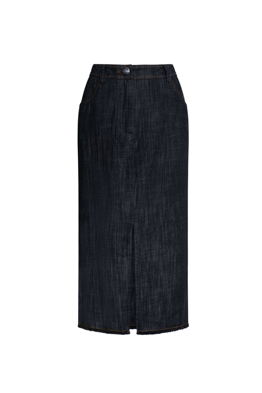 Dark Jean Tailored Skirt