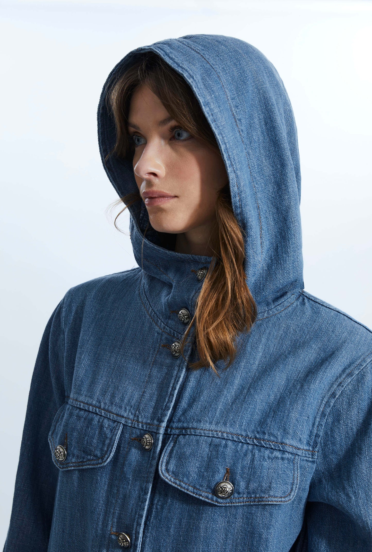 Denim Blaser With Hood