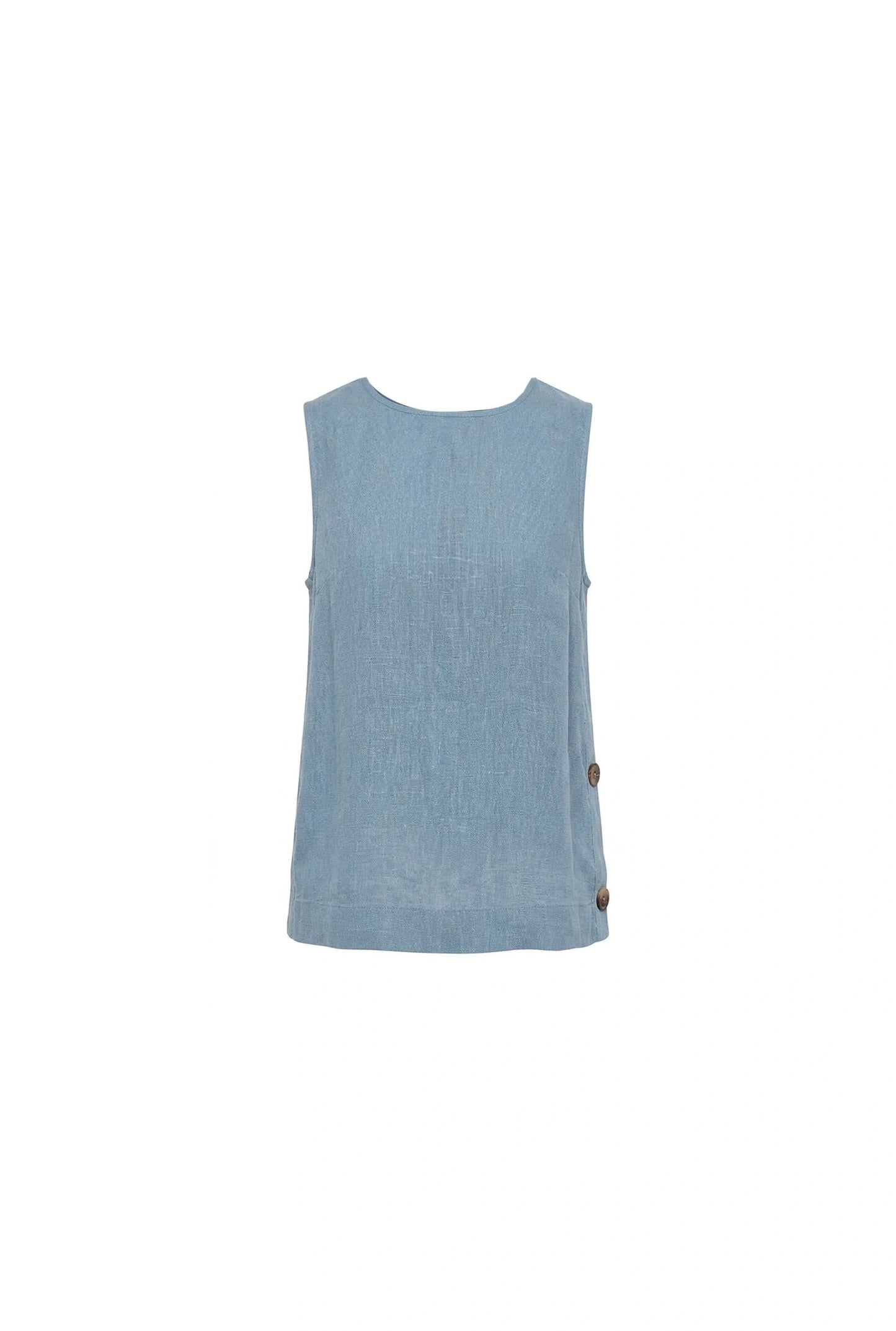 Denim Blue Linen Sleeveless Top
