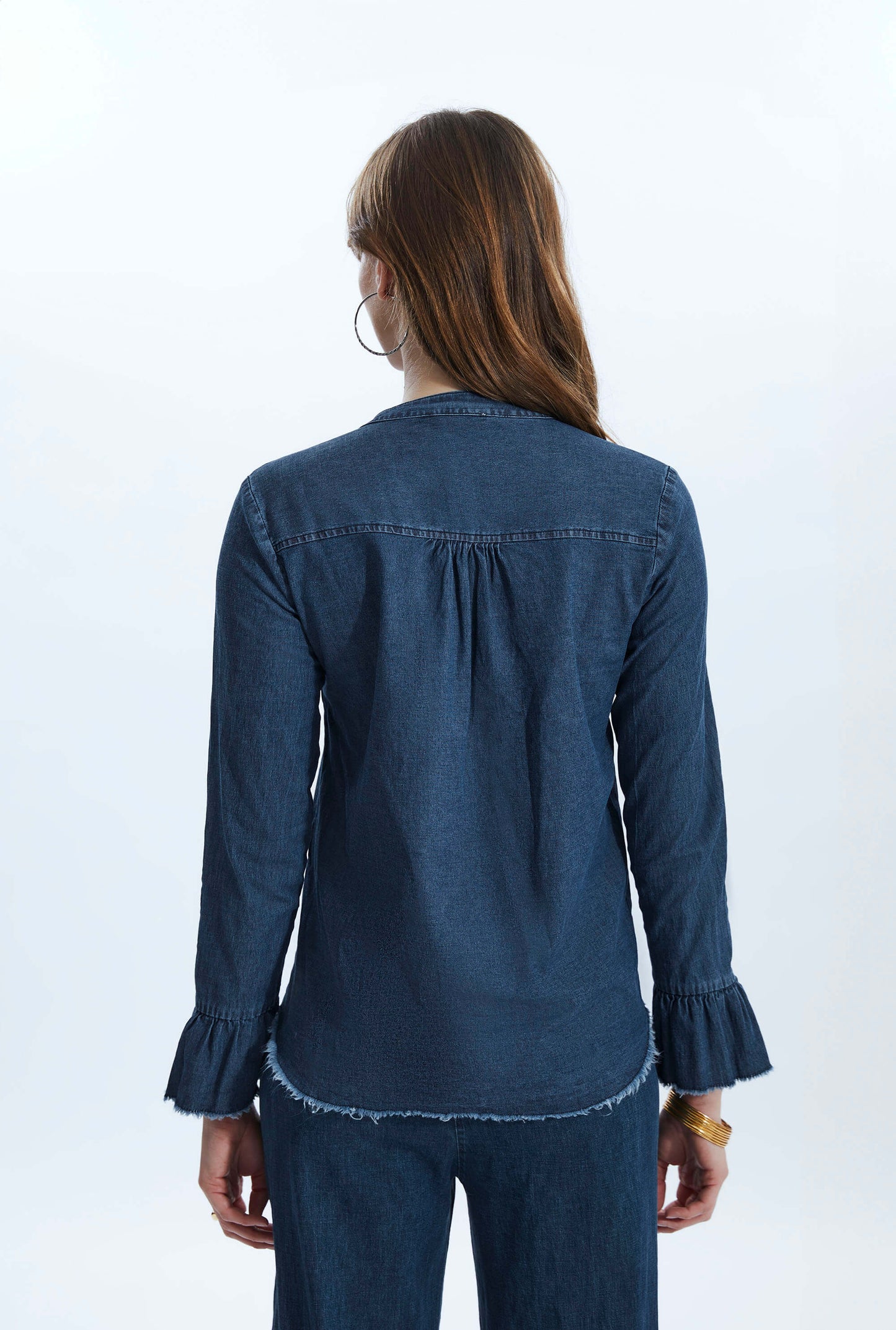 Denim Ruched Shirt