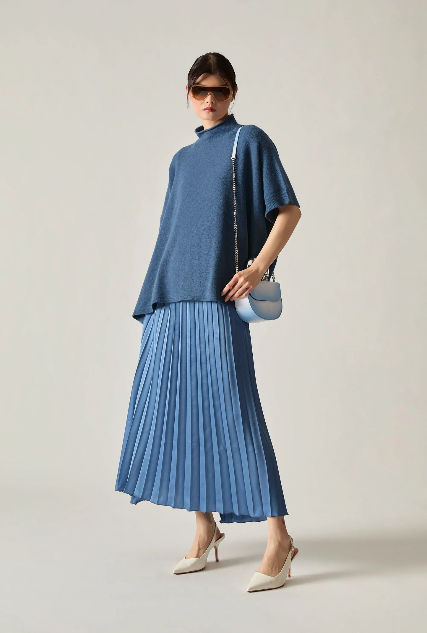 Denim Side Button Poncho