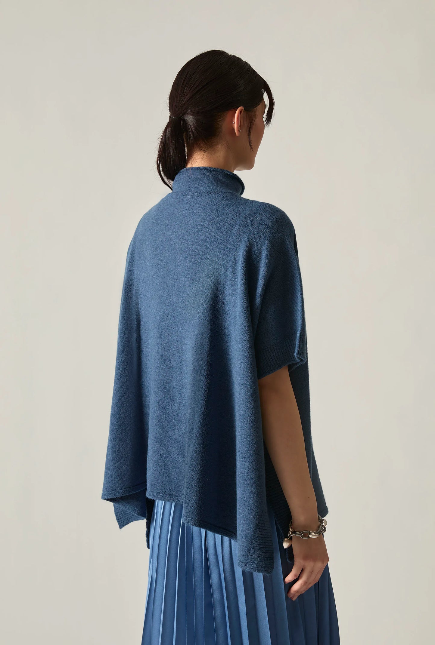 Denim Side Button Poncho