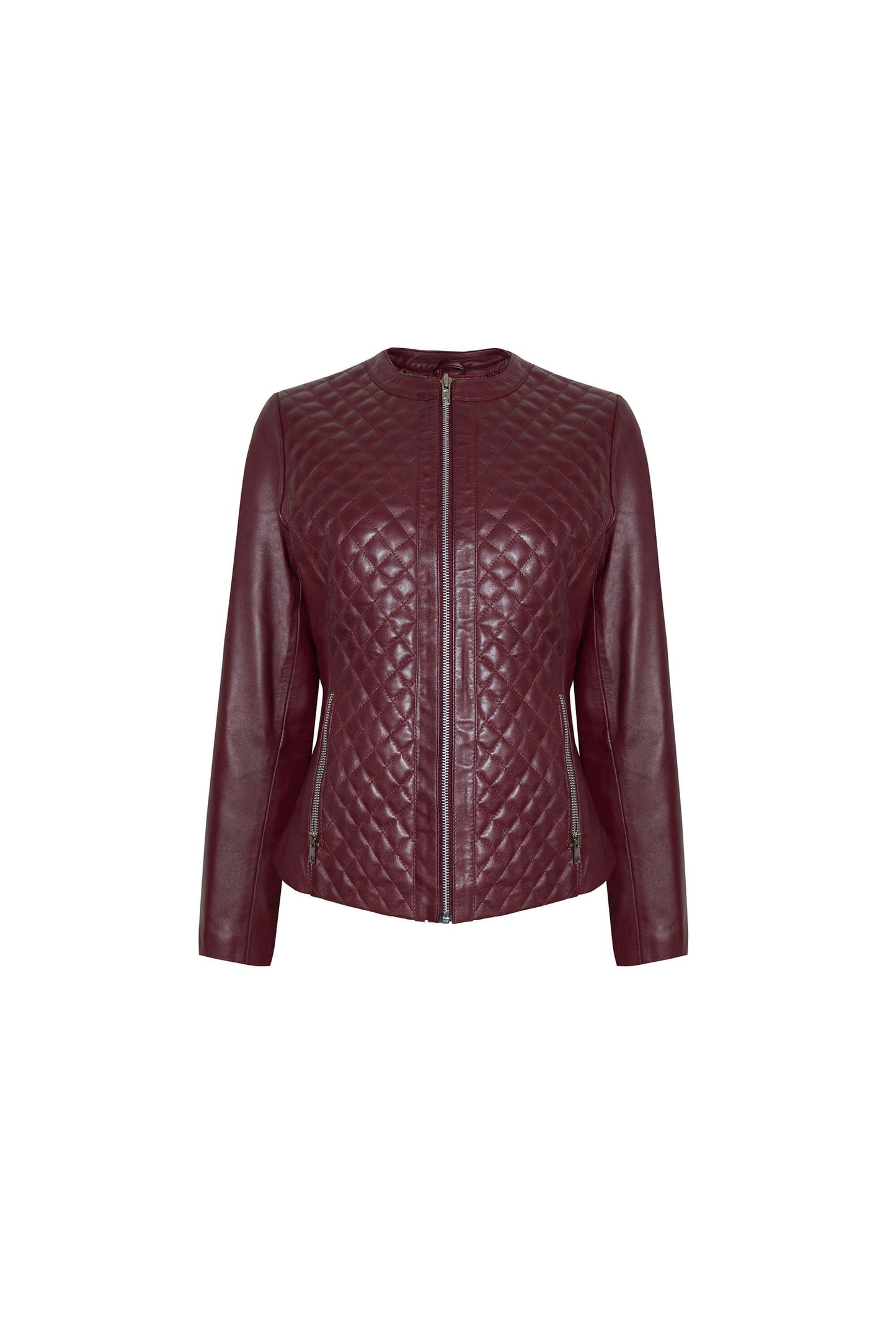 Diamond Burgundy Leather Jacket