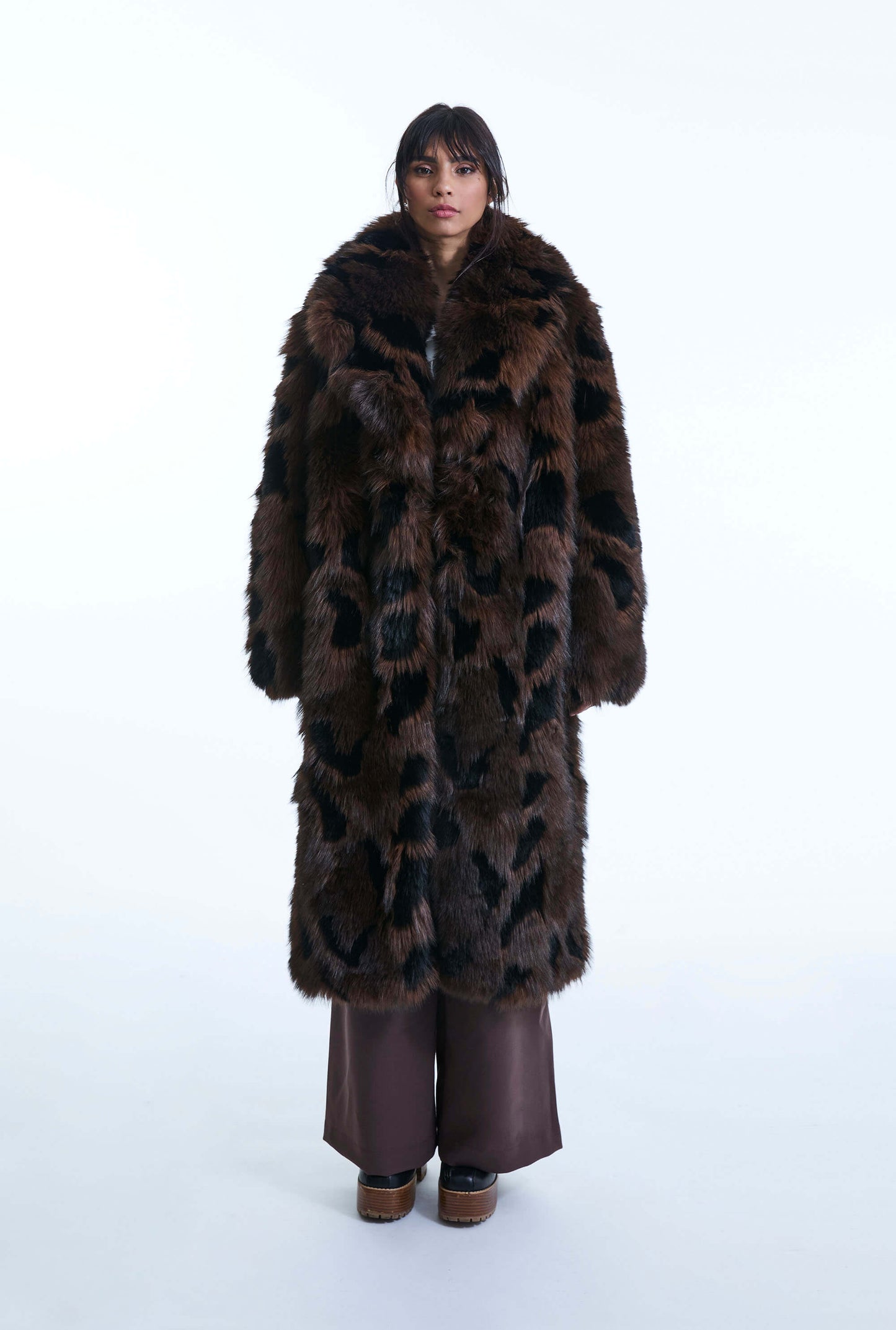 Distressed Faux Fur Coat