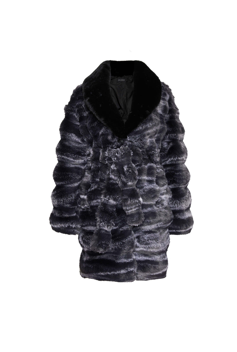 Faux Chinchilla Belted Coat