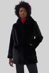 Faux Fur Coat With Hood Black