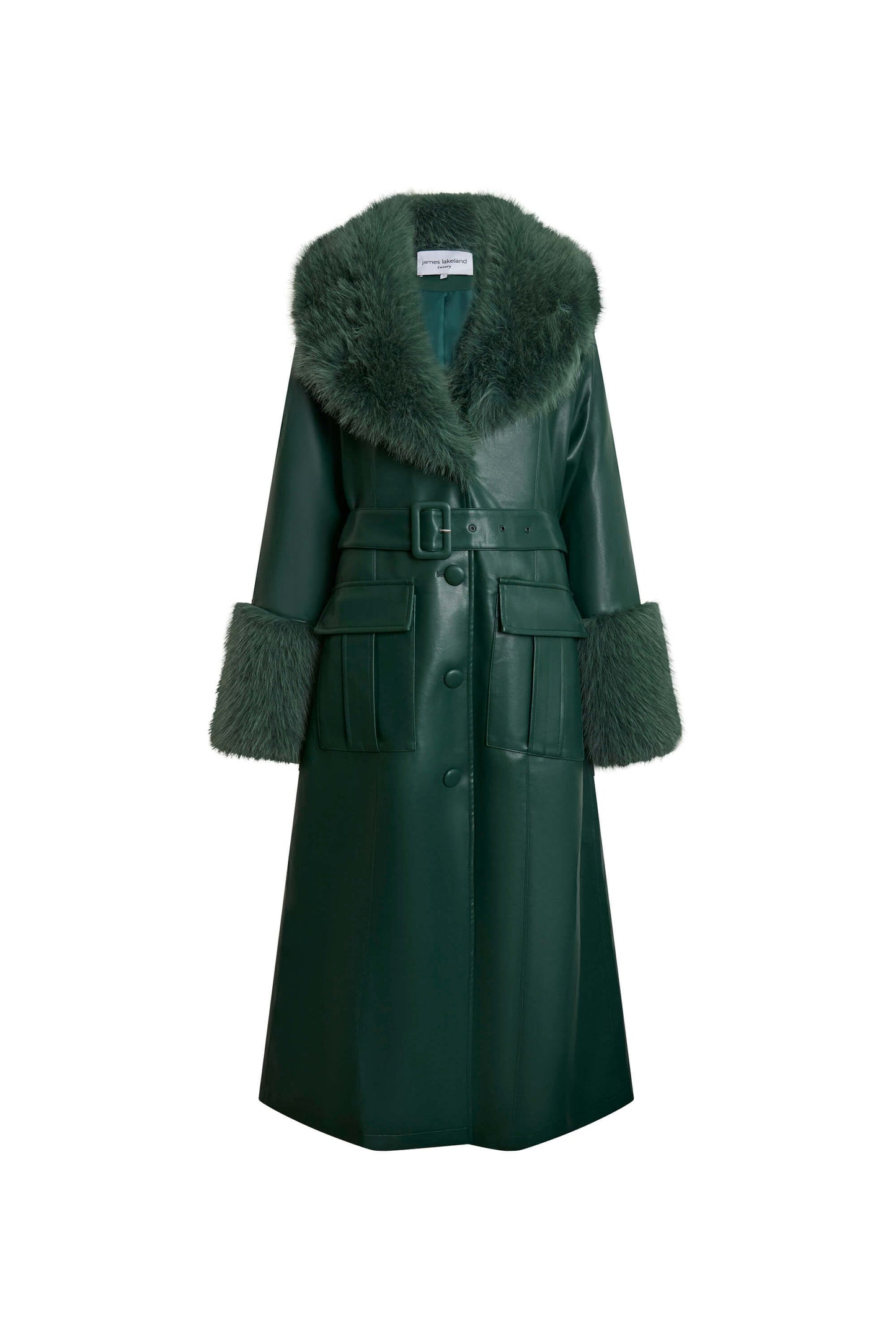 Faux Leather Green Coat