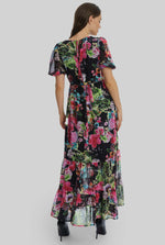 Floral V-neck Midi Dress