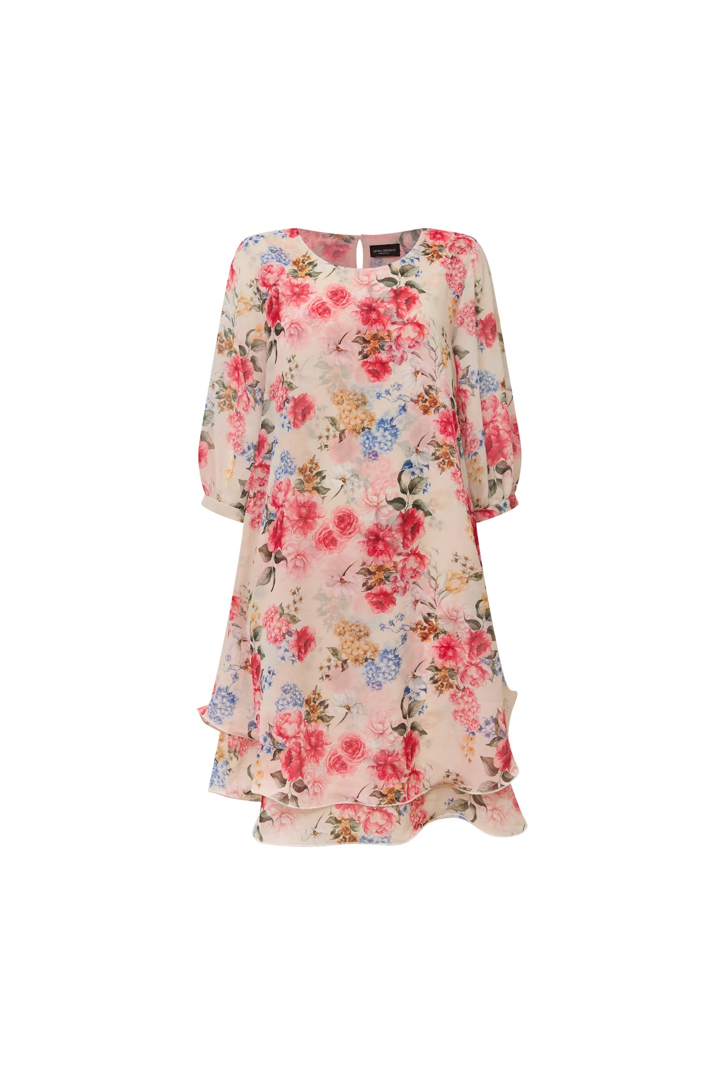 Flower Print Wave Hem Dress