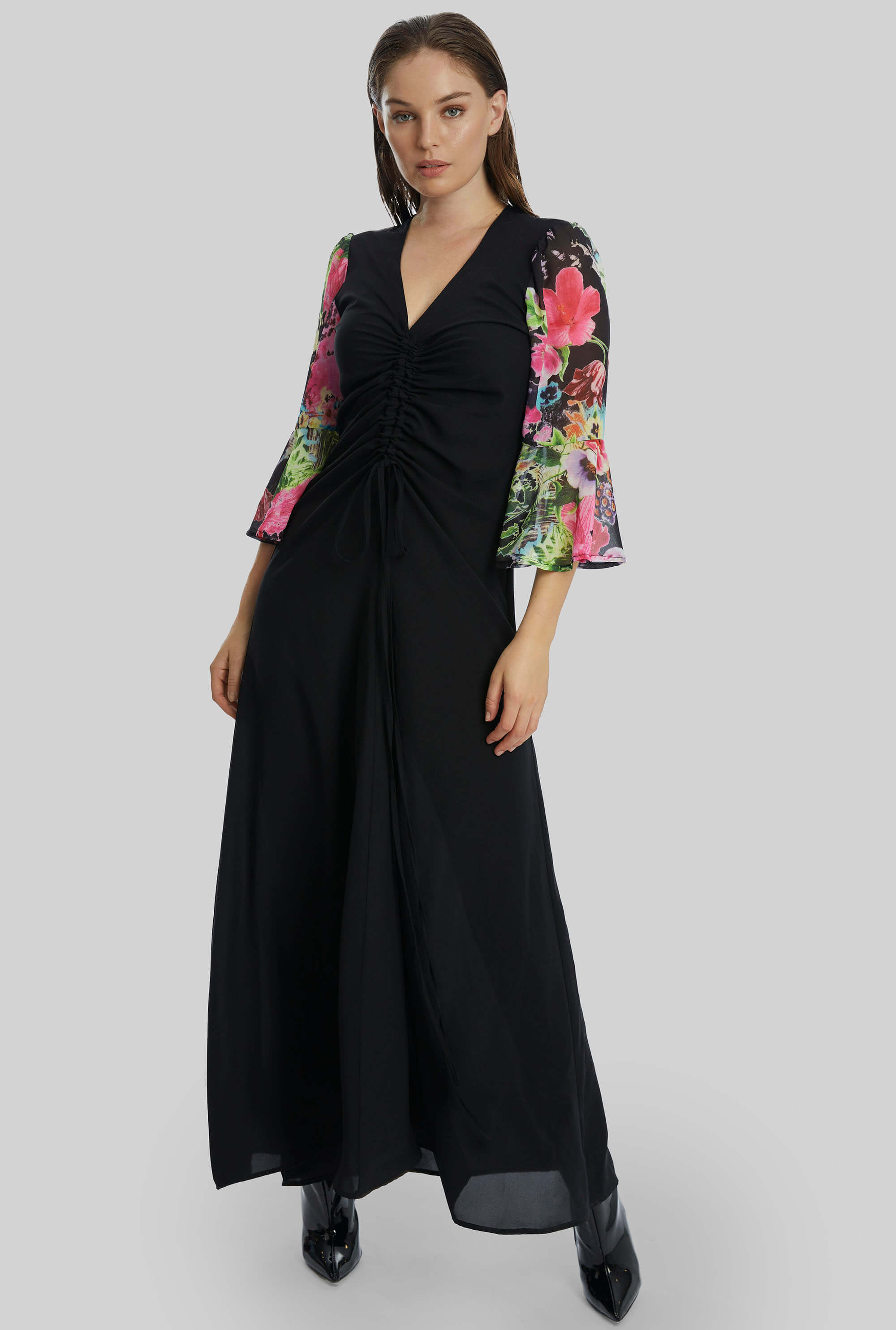 Front Ruched Detail Maxi Dress James Lakeland