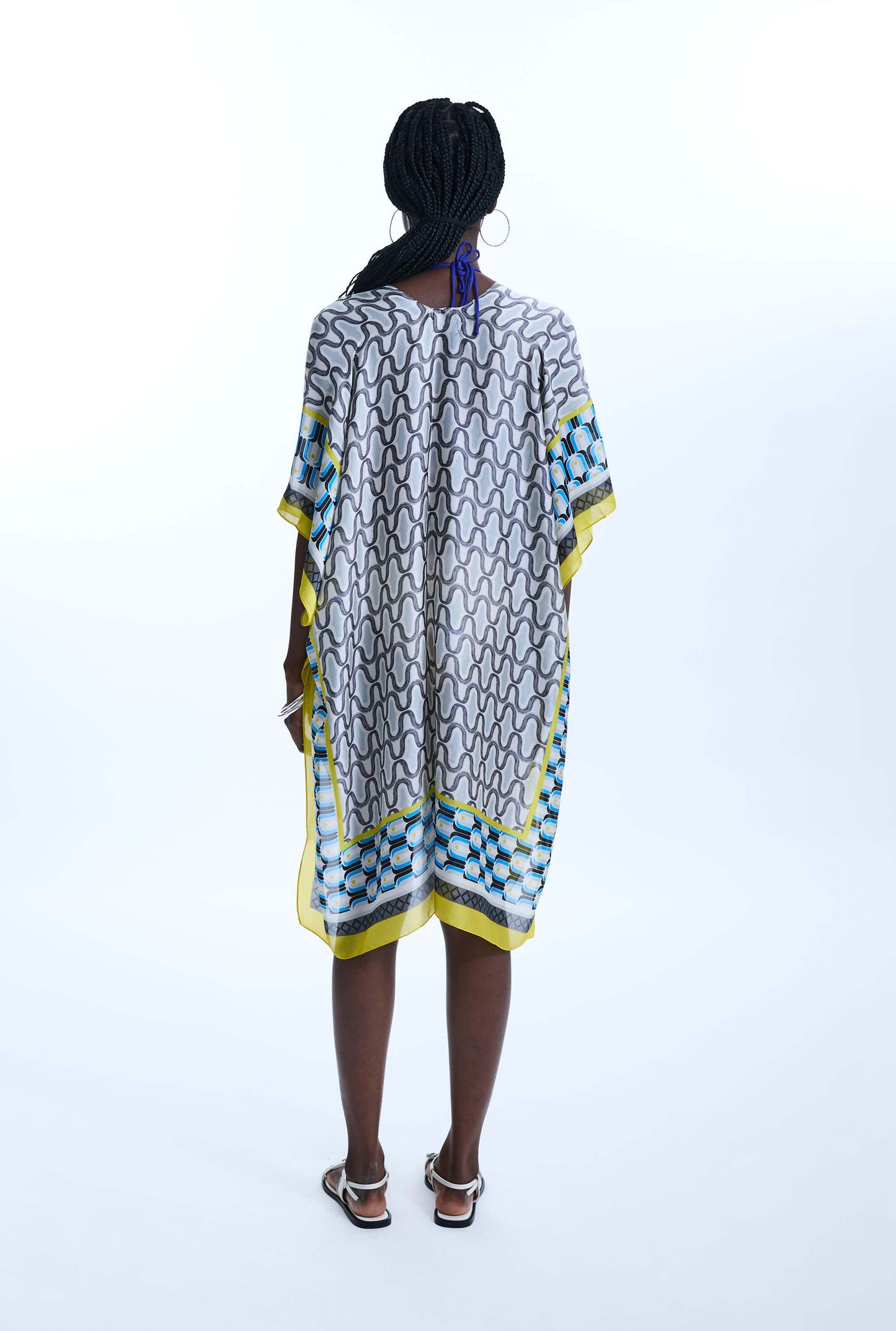 Geometric Print Kaftan Yellow