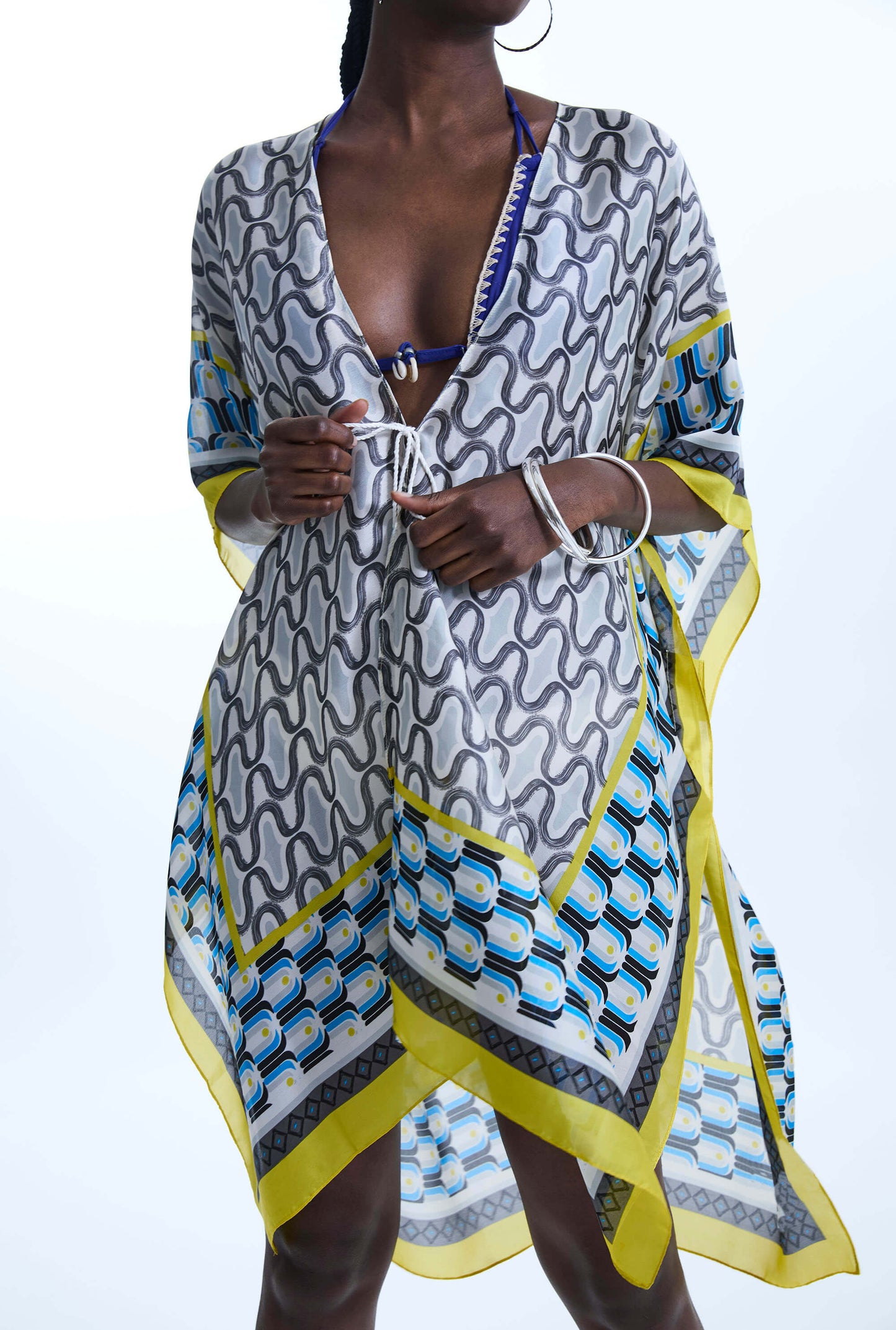 Geometric Print Kaftan Yellow