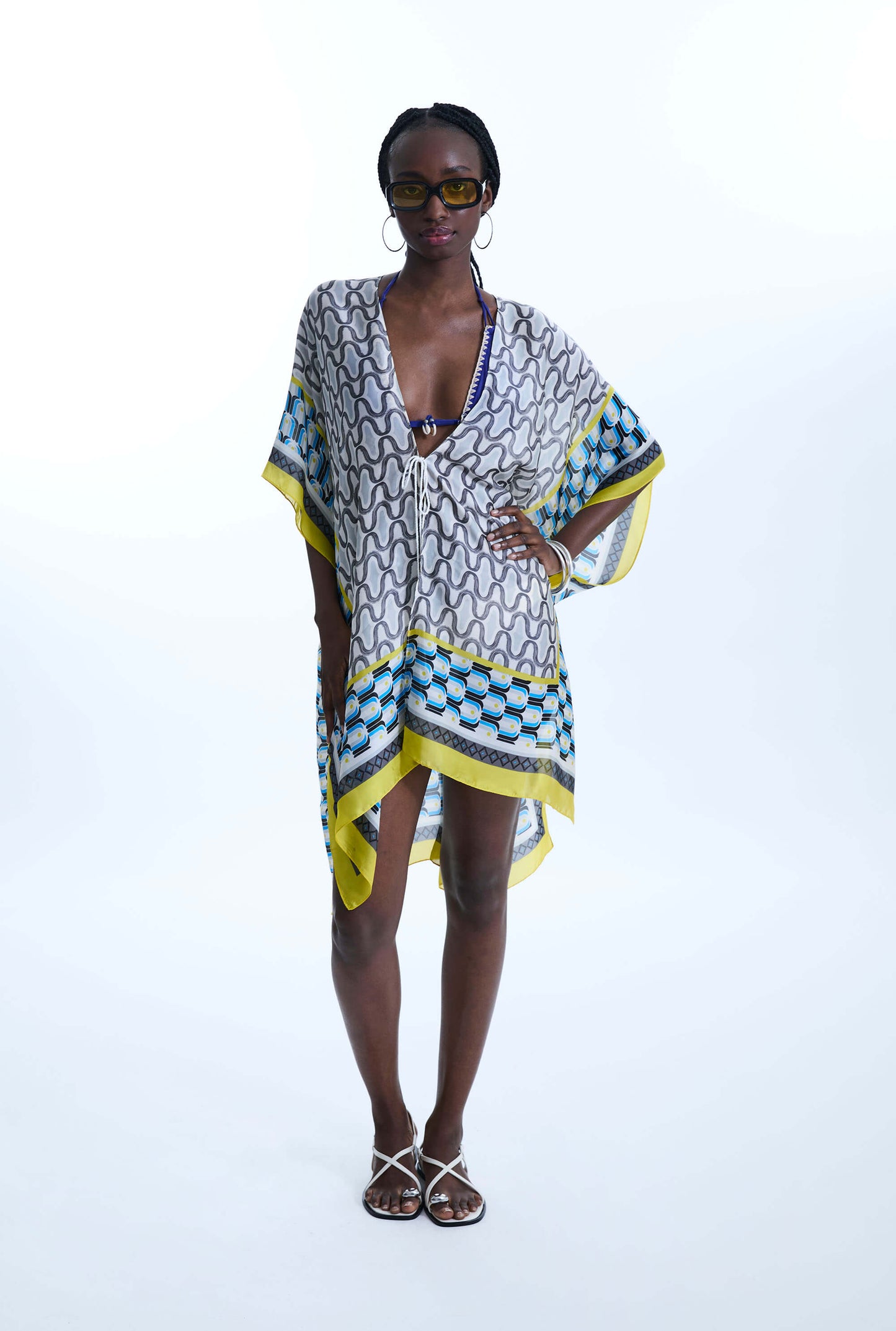 Geometric Print Kaftan Yellow