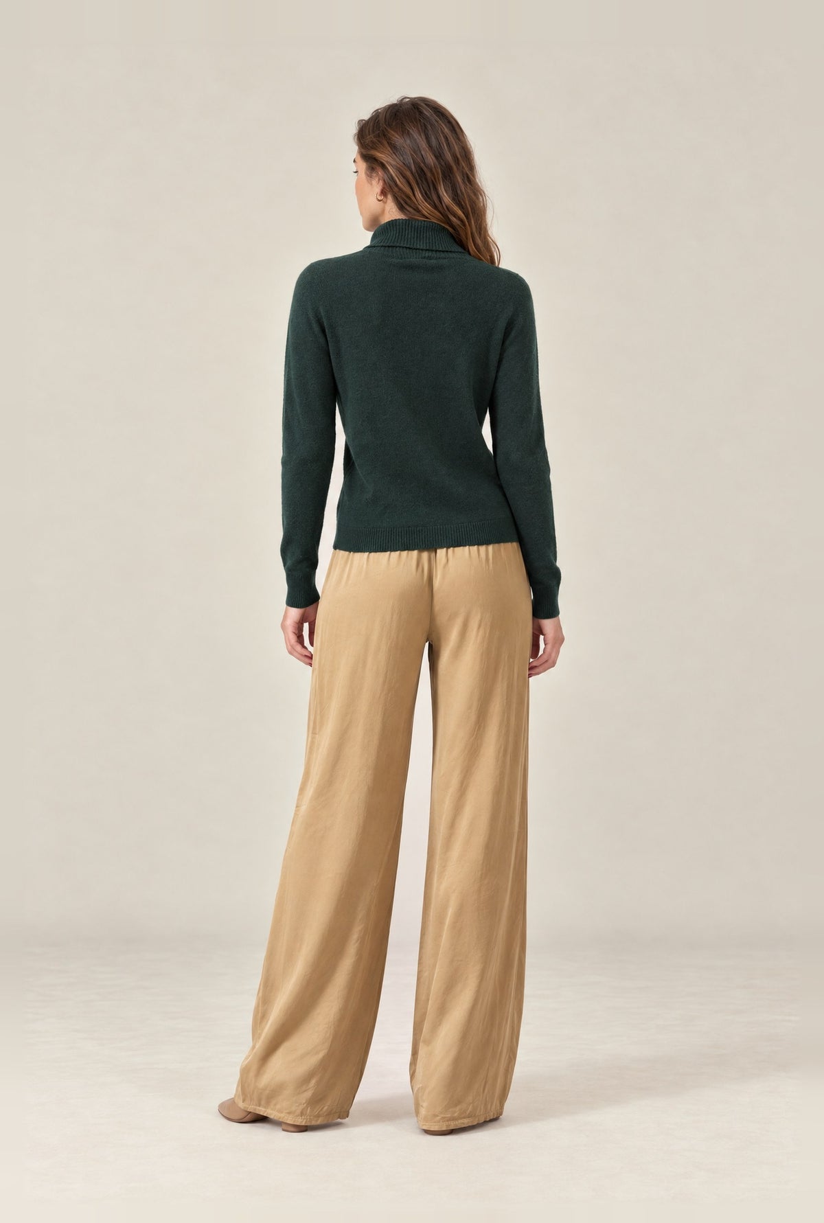 Green Floral Roll Neck Jumper