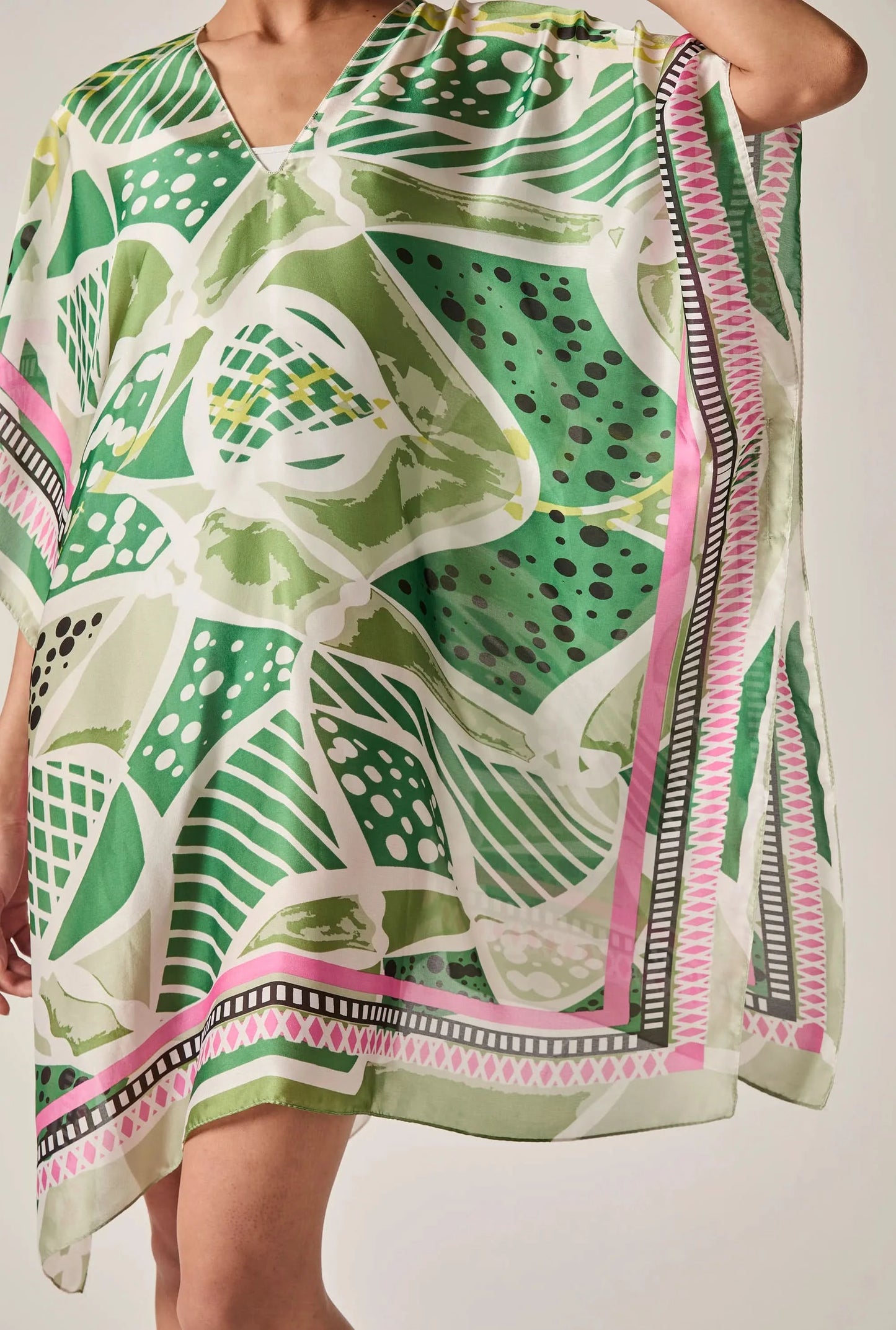 Green Petal Mosaic Kaftan