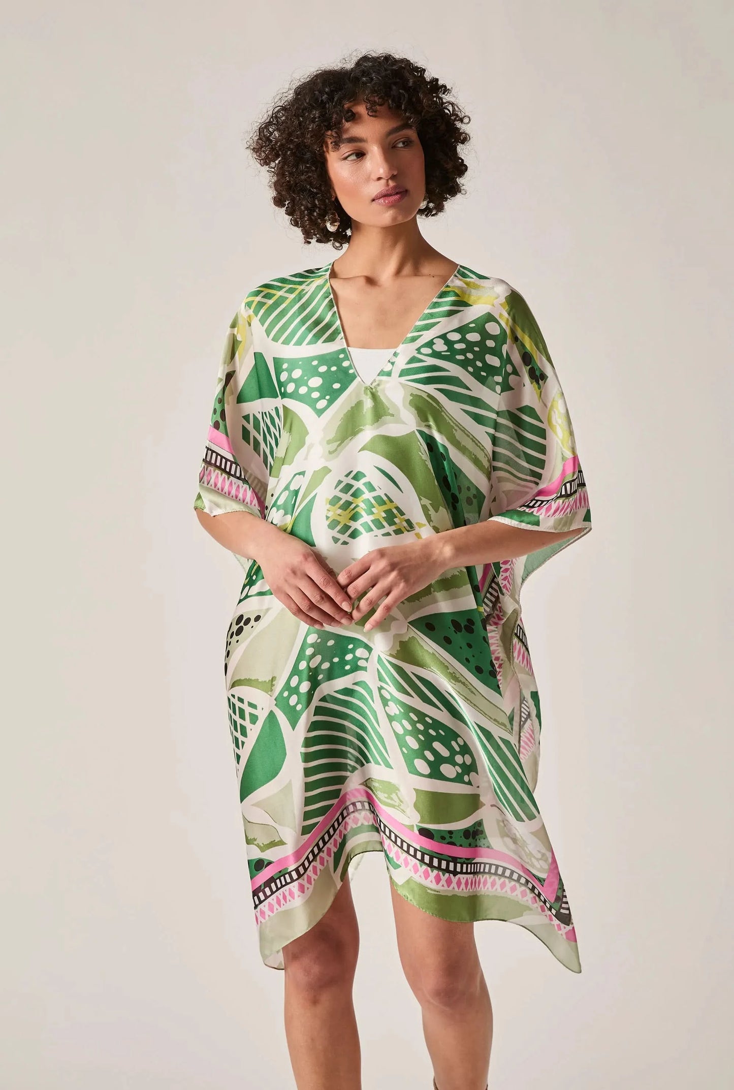 Green Petal Mosaic Kaftan