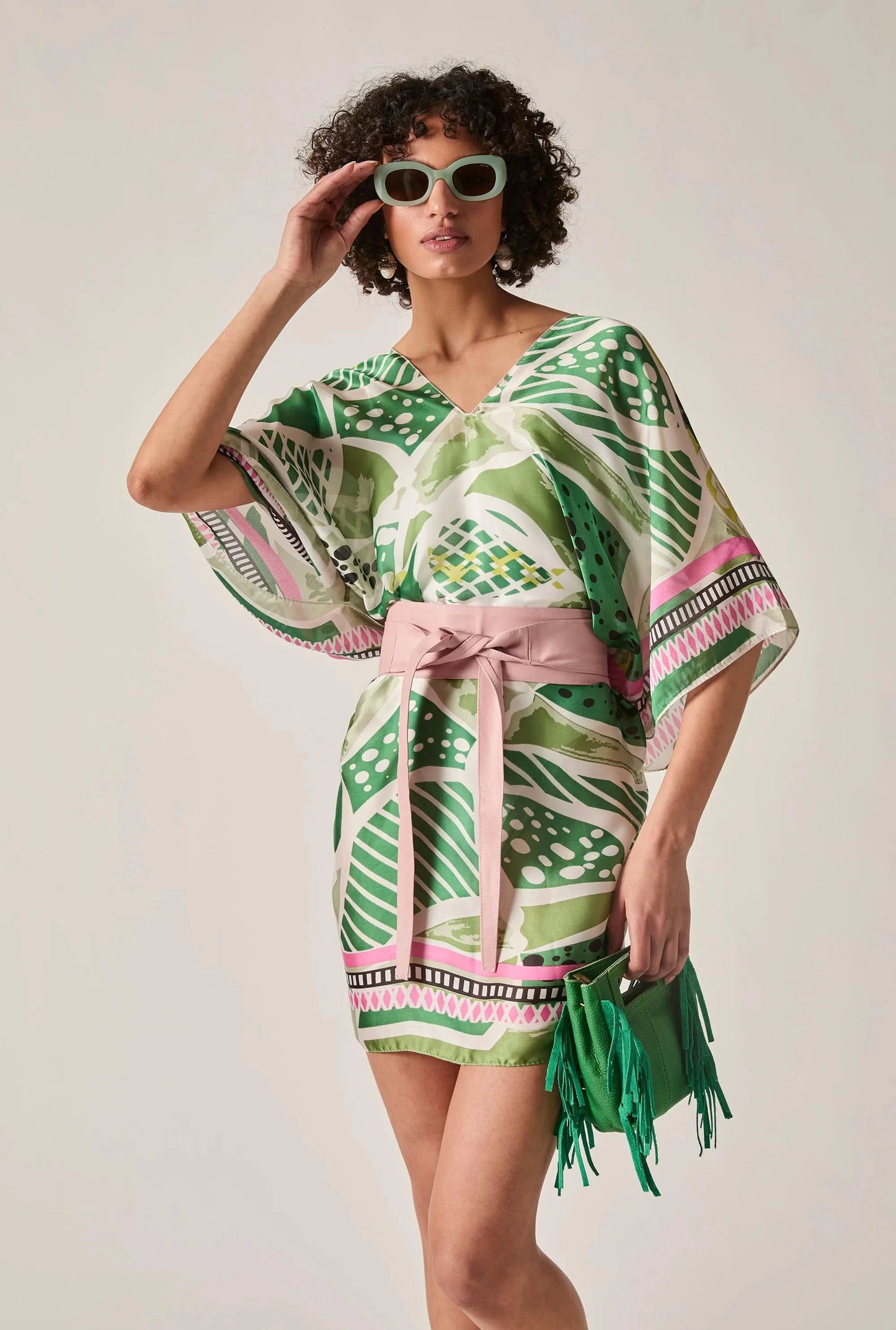 Green Petal Mosaic Kaftan